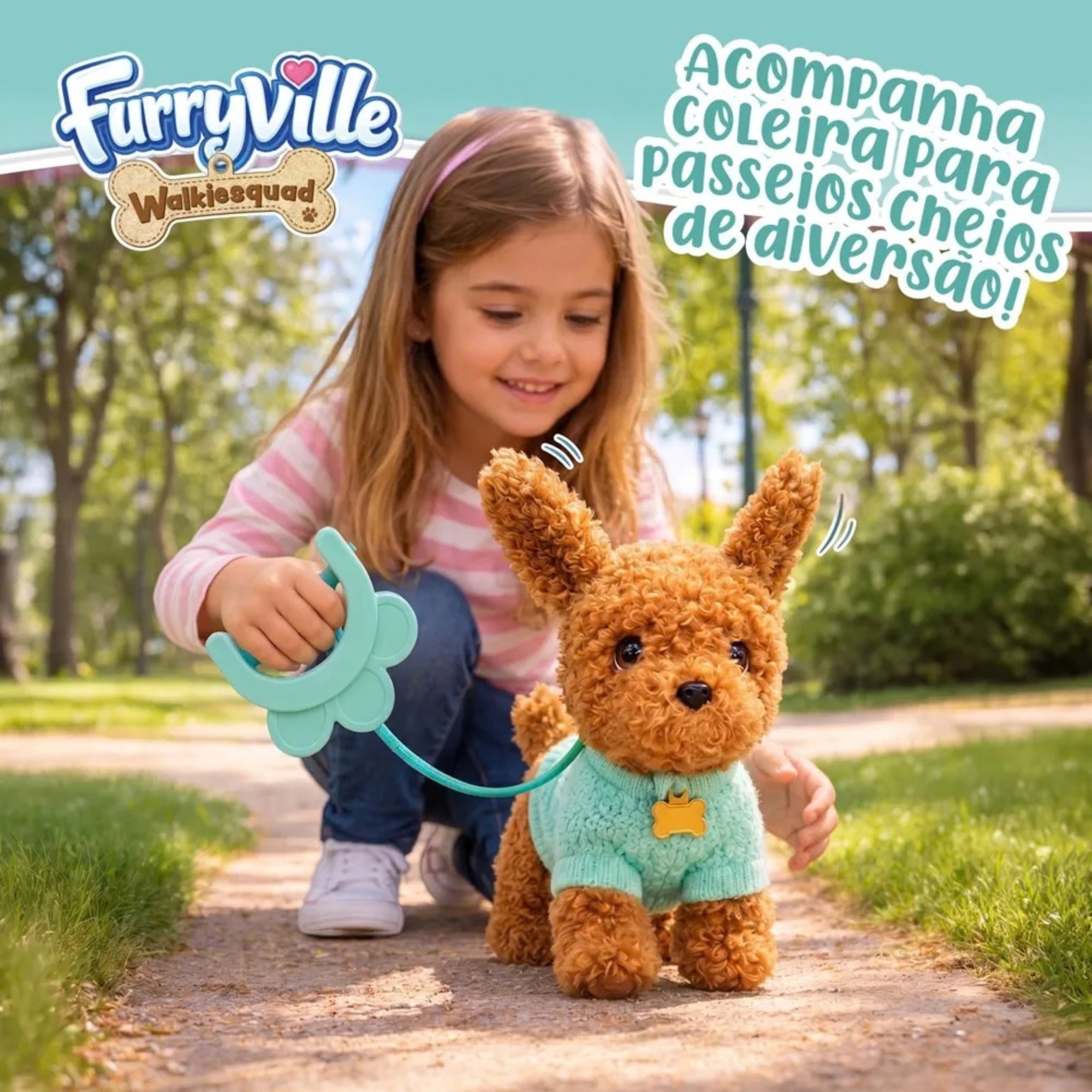 Pelúcia Pet Interativo Walkiesquad Toffee Multikids - BR2596