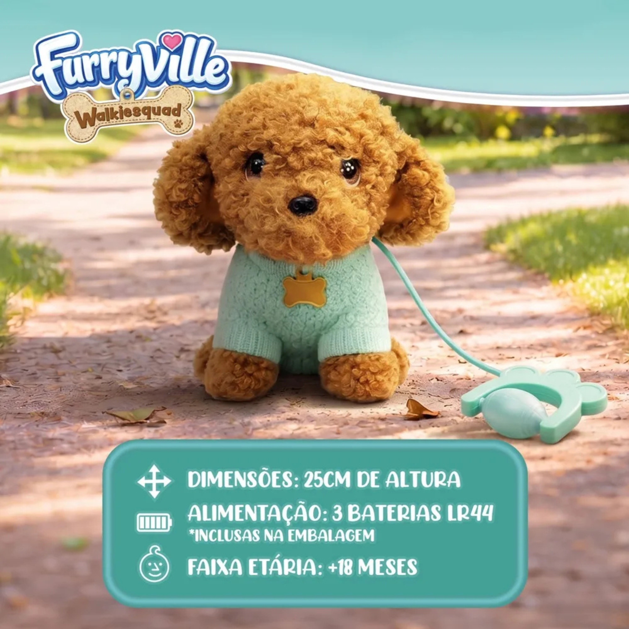 Pelúcia Pet Interativo Walkiesquad Toffee Multikids - BR2596
