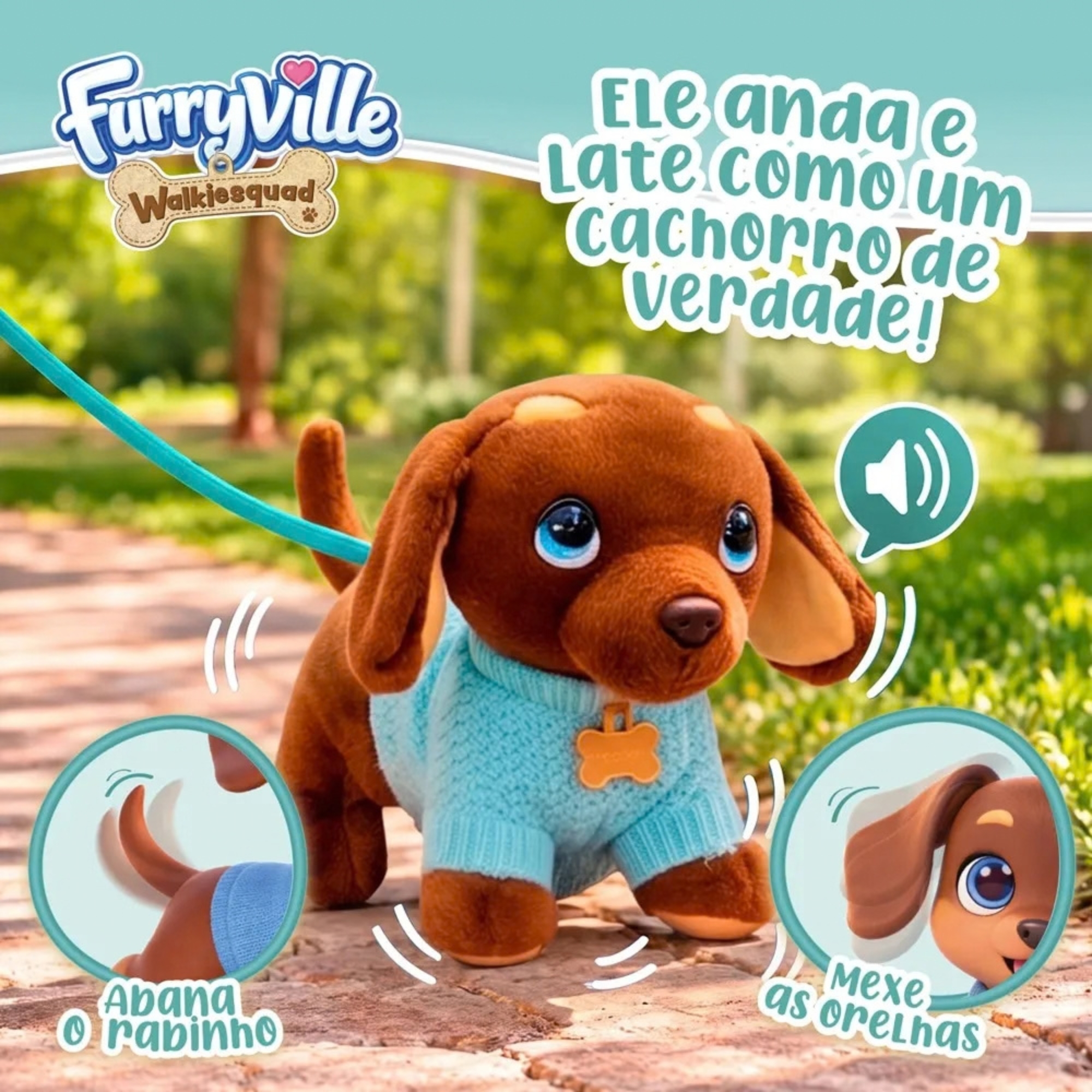Pelúcia Pet Interativo Walkiesquad Mocha Multikids - BR2598