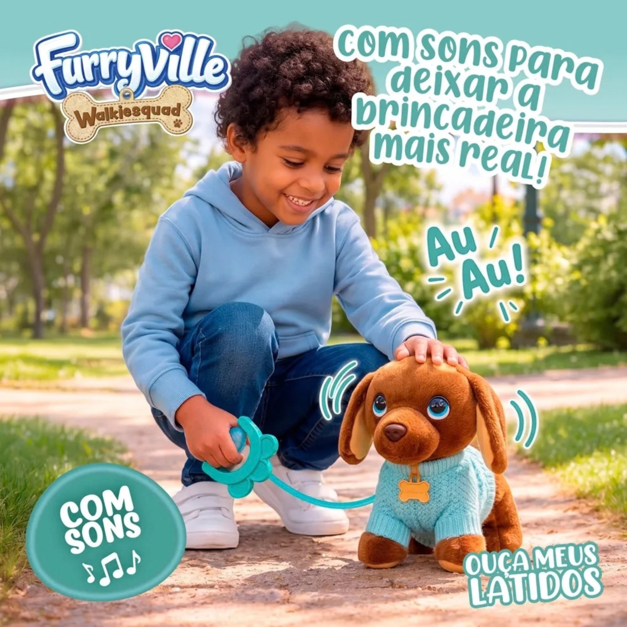 Pelúcia Pet Interativo Walkiesquad Mocha Multikids - BR2598