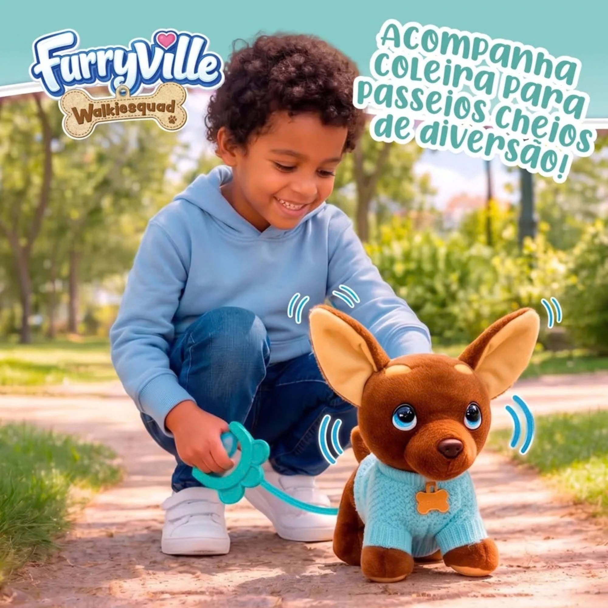 Pelúcia Pet Interativo Walkiesquad Mocha Multikids - BR2598