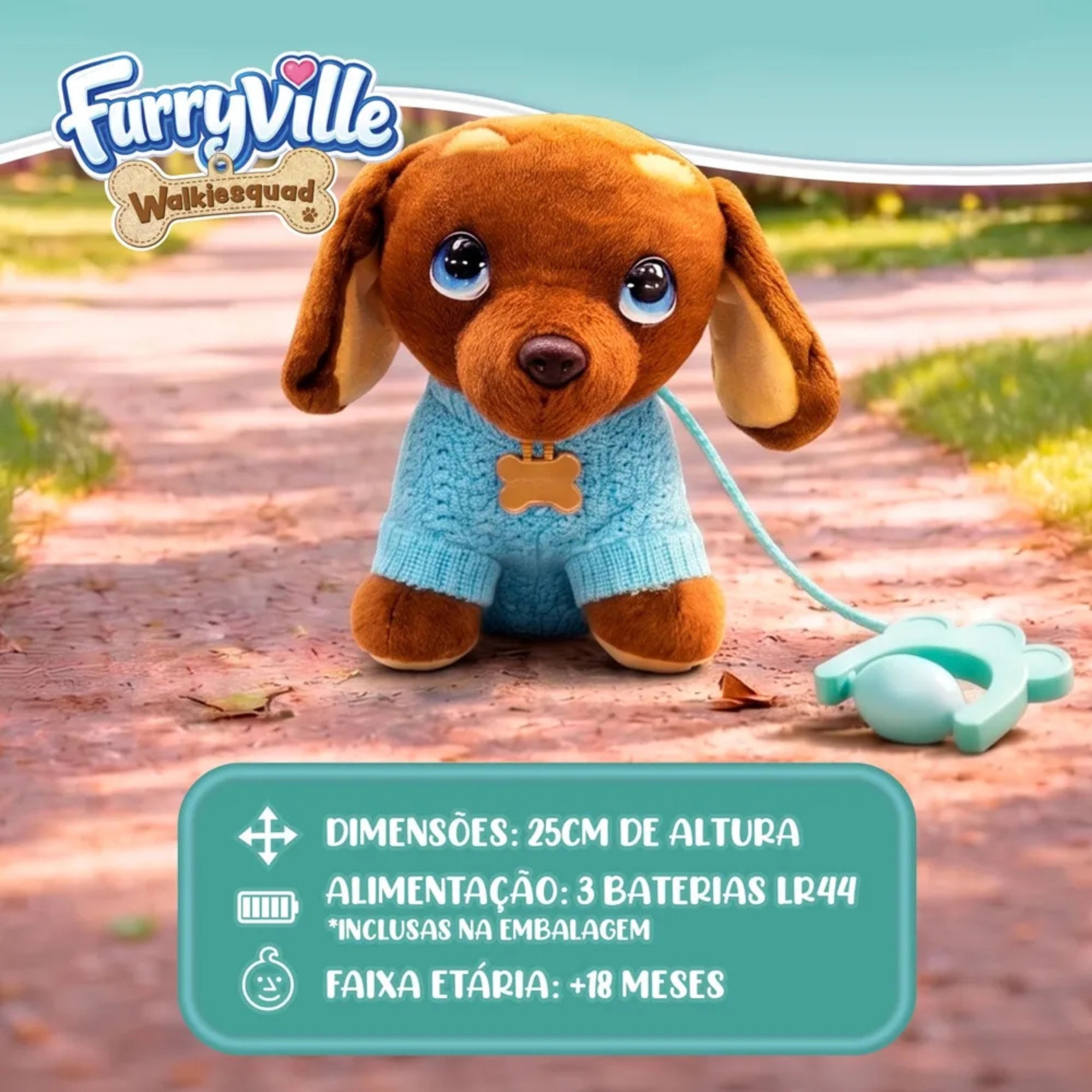 Pelúcia Pet Interativo Walkiesquad Mocha Multikids - BR2598