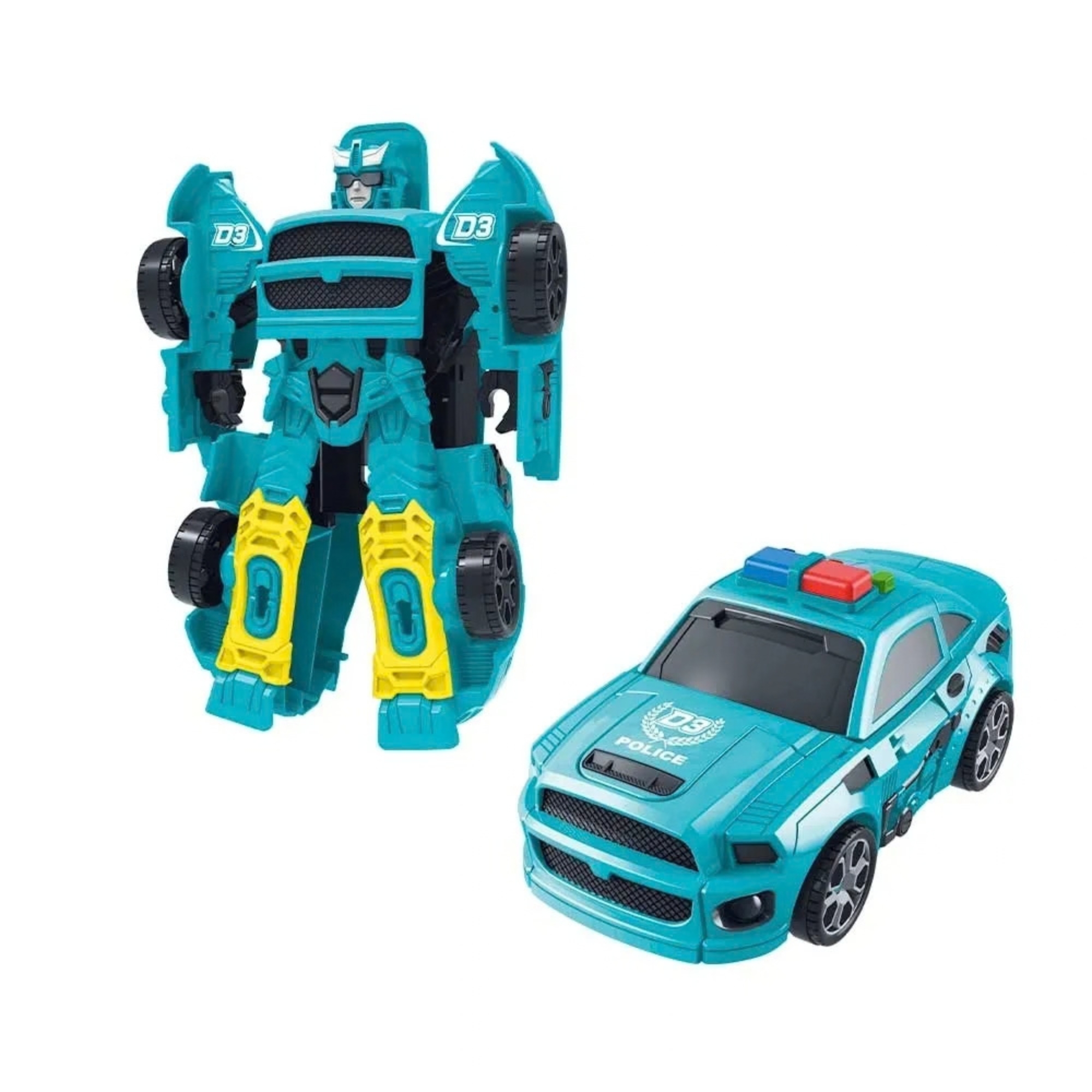 Robô Transformável Megaformers Cyanox Ciano com Luz e Som Interativo Multikids - BR2671