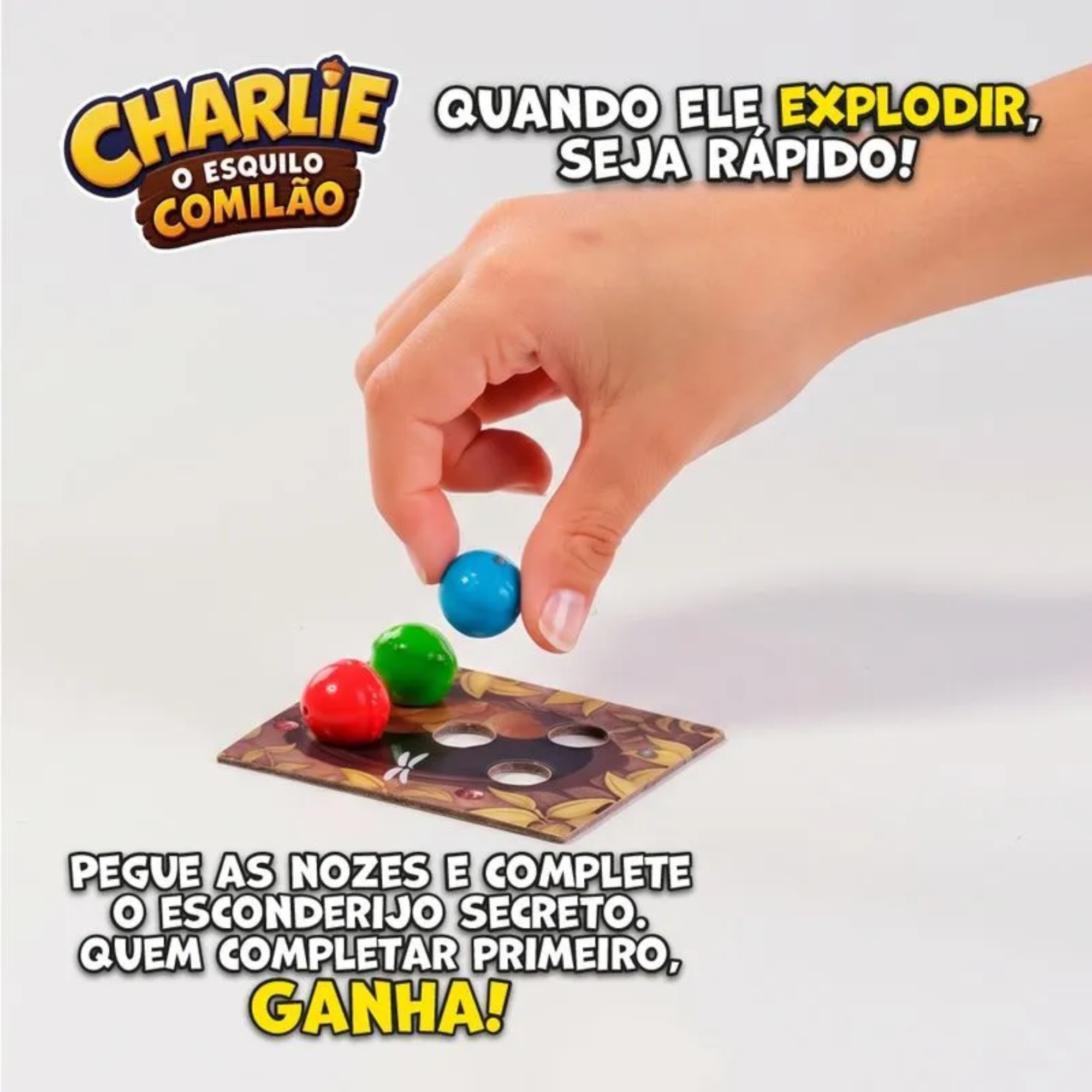 Jogo Charlie o Esquilo Comilão Infantil de Ação e Reflexos Multikids - BR2820