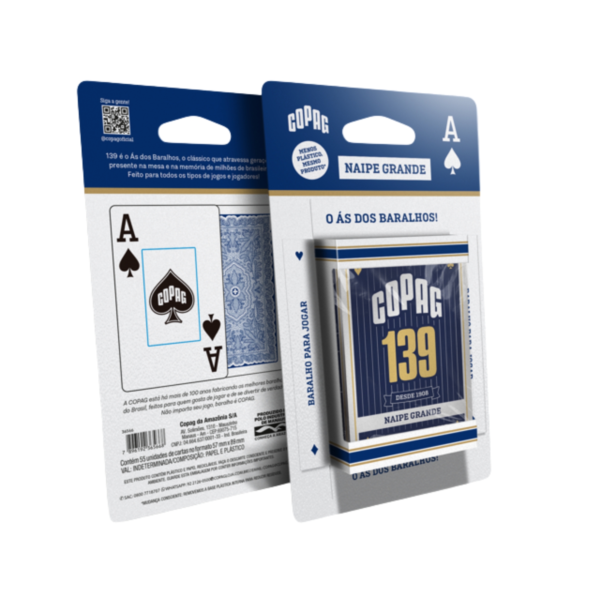 Kit 2 Baralhos 139 Naipe Grande 55 cartas Copag - 36567 BLISTER