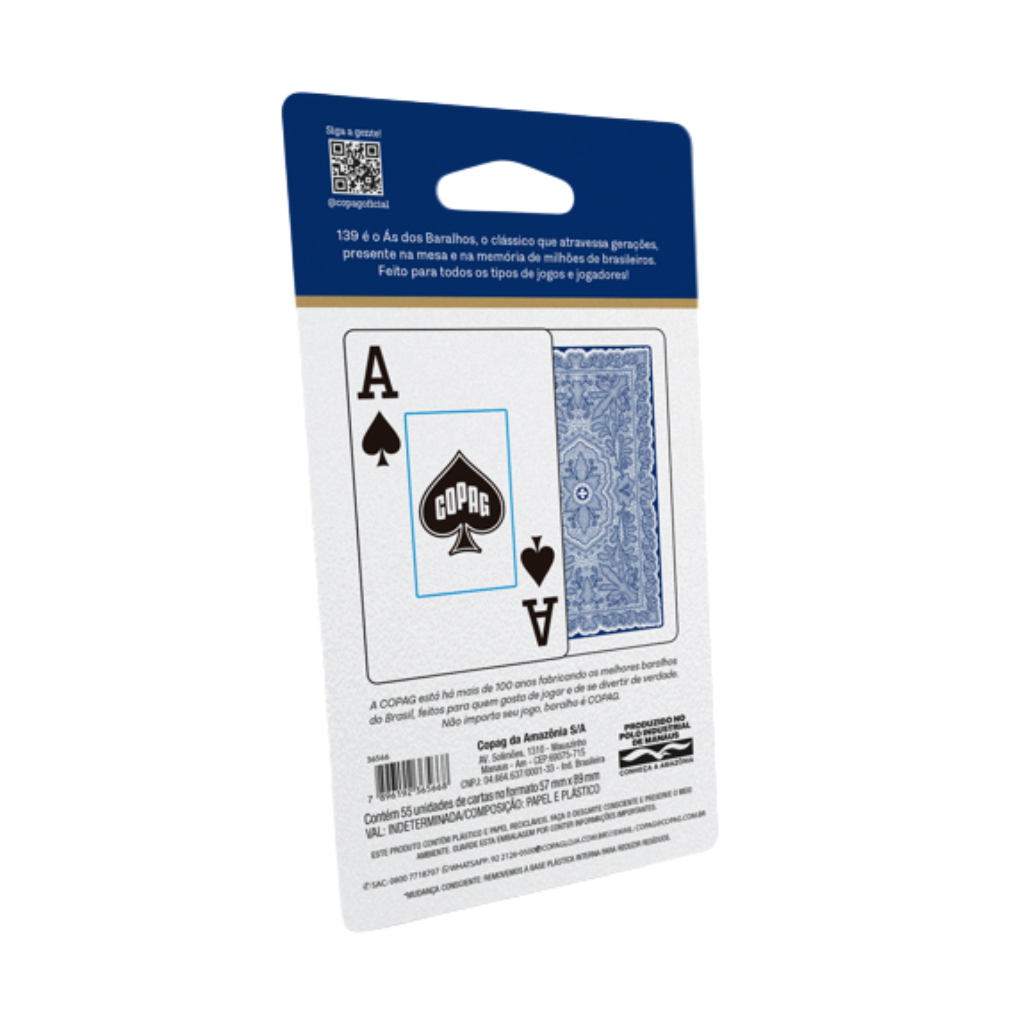 Kit 2 Baralhos 139 Naipe Grande 55 cartas Copag - 36567 BLISTER