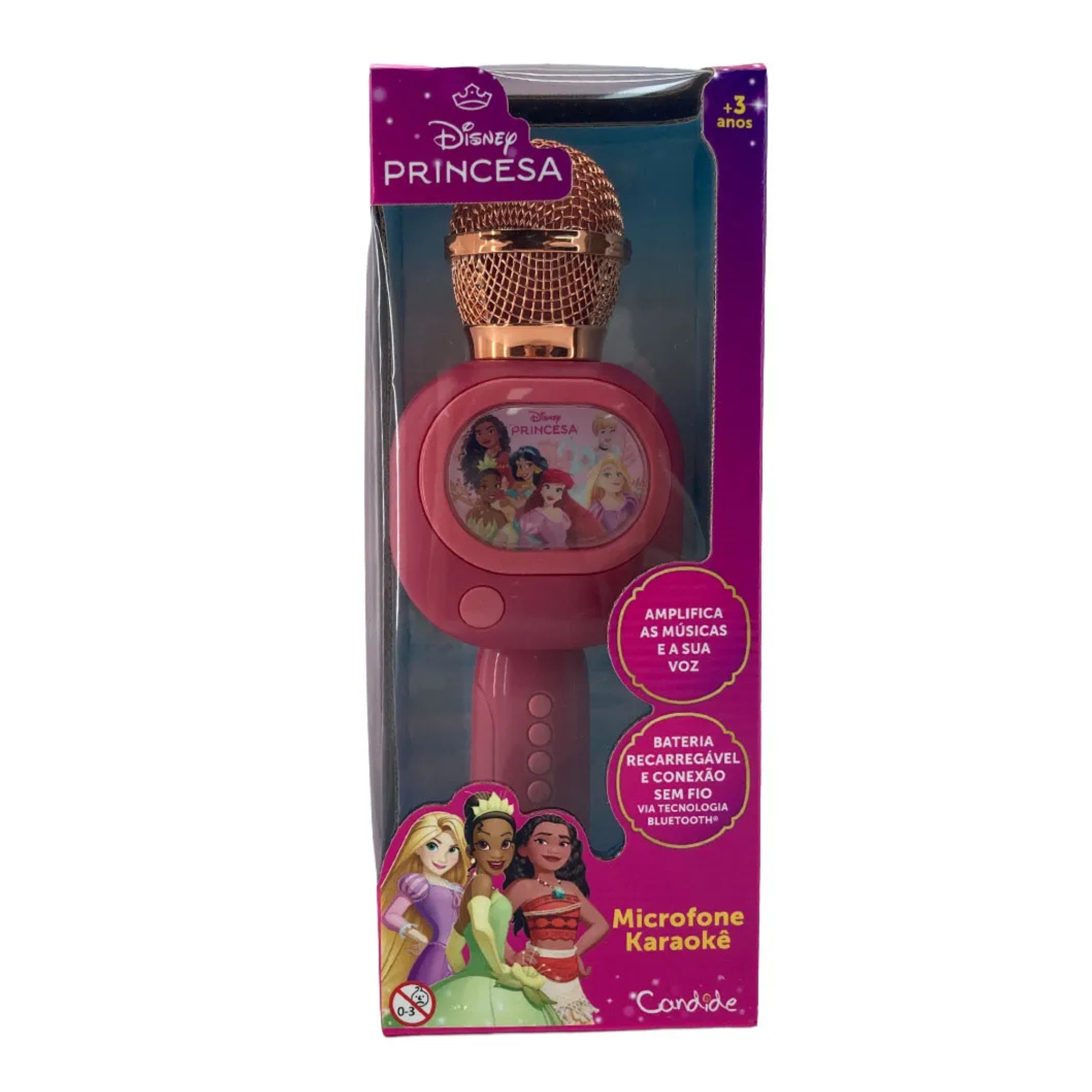 Microfone Musical Com Bluetooth - Princesa - Bateria recarregavel Candide - 54072