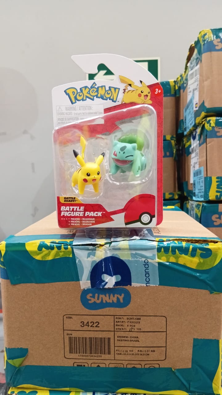 FIGURAS DE BATALHAS PIKACHU E BULBASAUR Sunny - 003422
