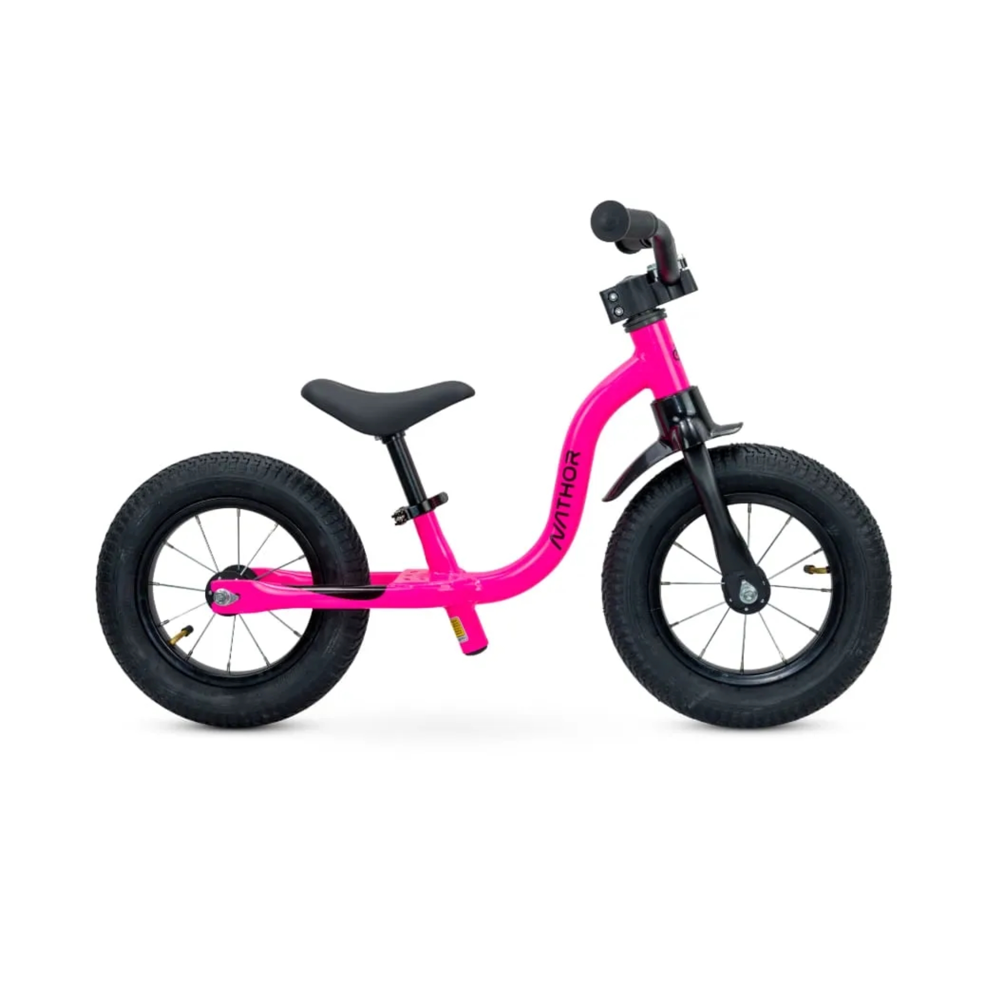 Kit Bicicleta Balance Raiada Rosa Aro 12 e Capacete Infantil Rosa Nathor