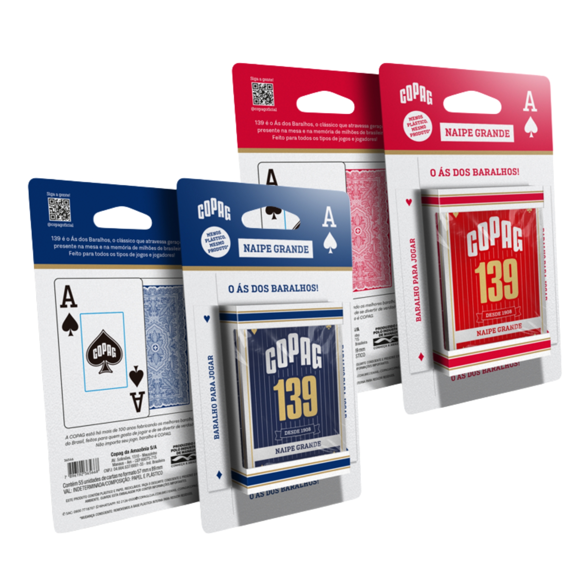 Kit 6 Baralhos 139 Naipe Grande 55 Cartas Copag - 36567 BLISTER