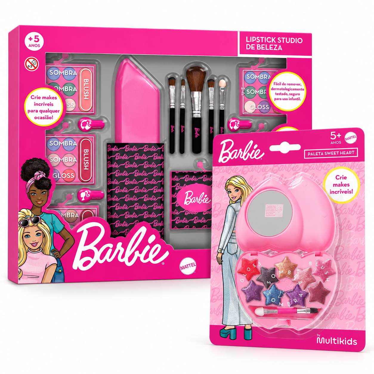 Kit de Beleza Barbie Multikids com Maquiagem e Acessórios