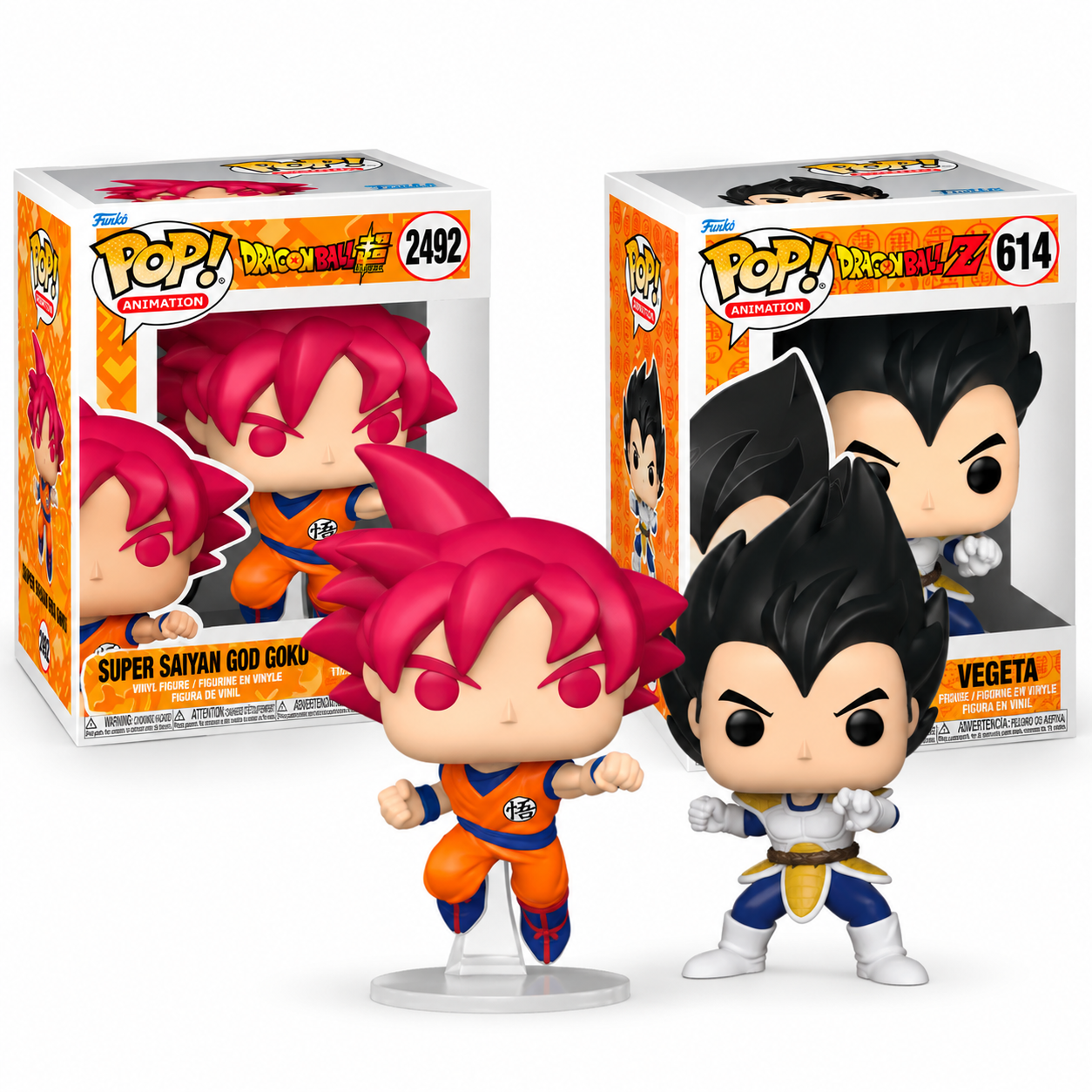 Kit Dragon Ball Funko para Coleção Vegeta e Goku SSJ Deus
