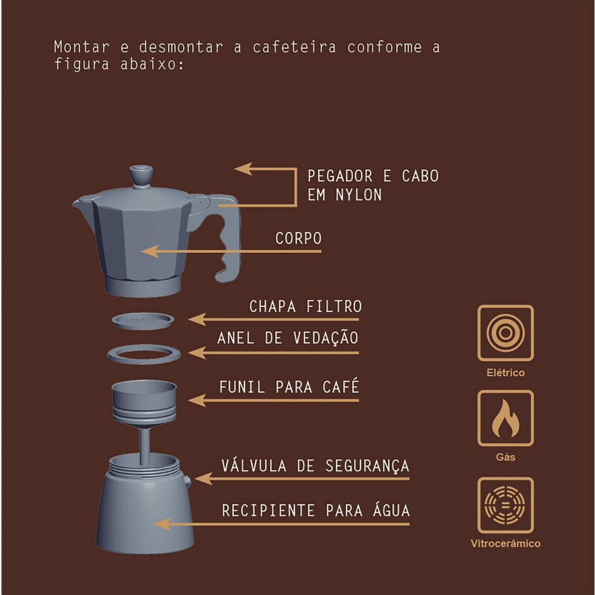 Kit Café Tramontina com Cafeteira Conjunto de Xícaras e Colher