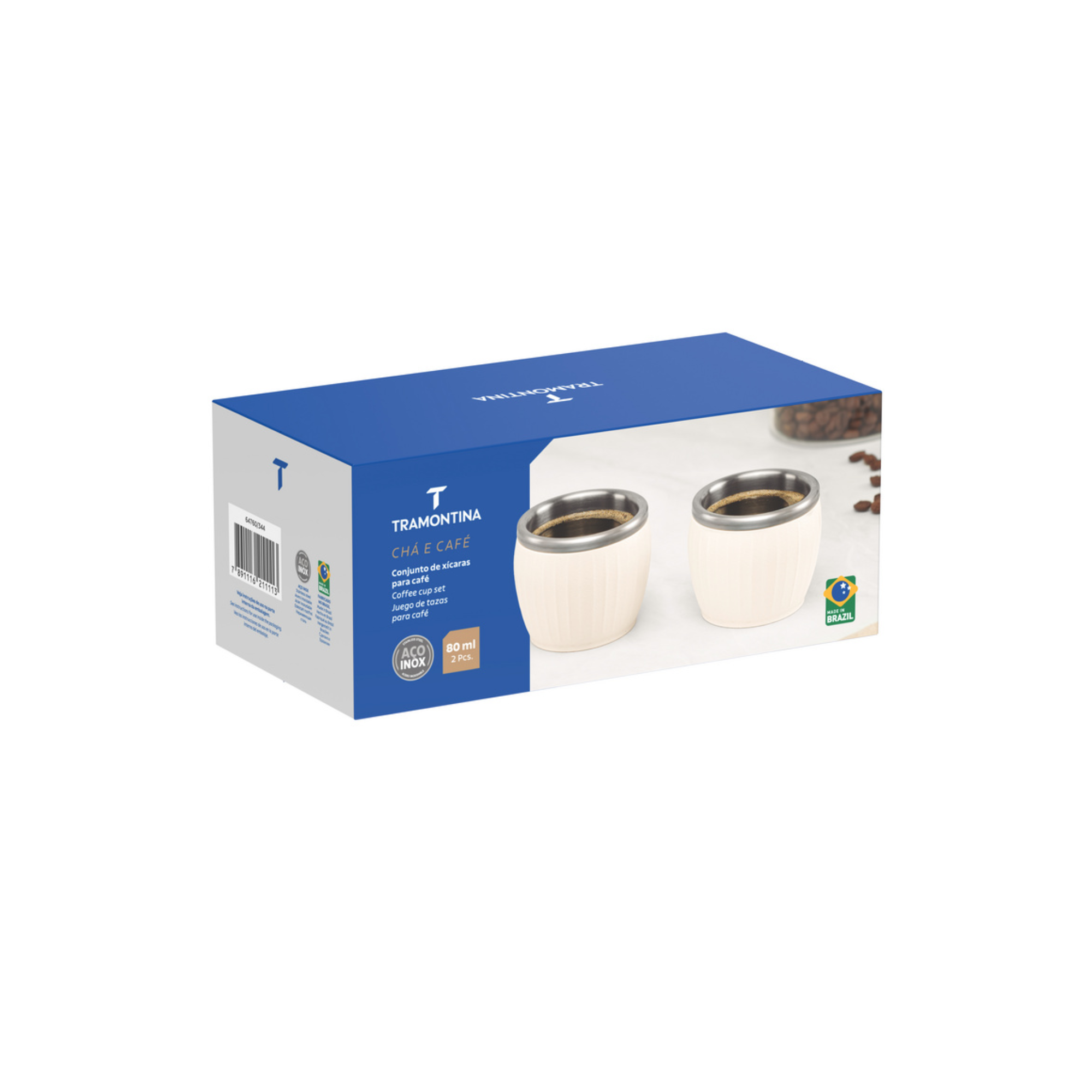Kit Café Tramontina com Cafeteira Conjunto de Xícaras e Colher