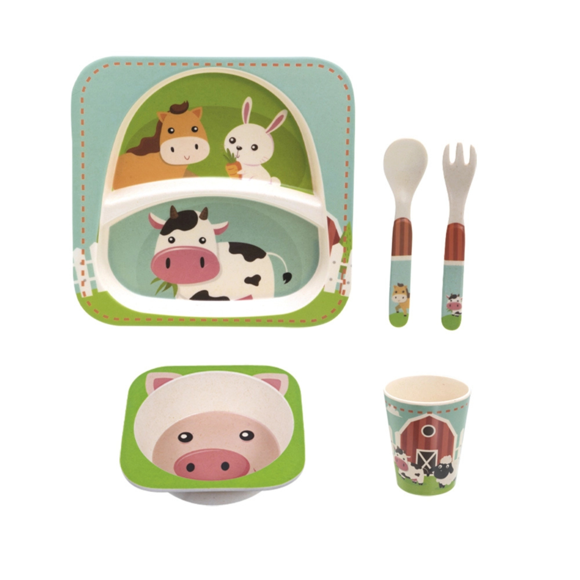 Jogo de Refeição Infantil Eco Friendly c/ 5 Peças Mimo Style - 7226