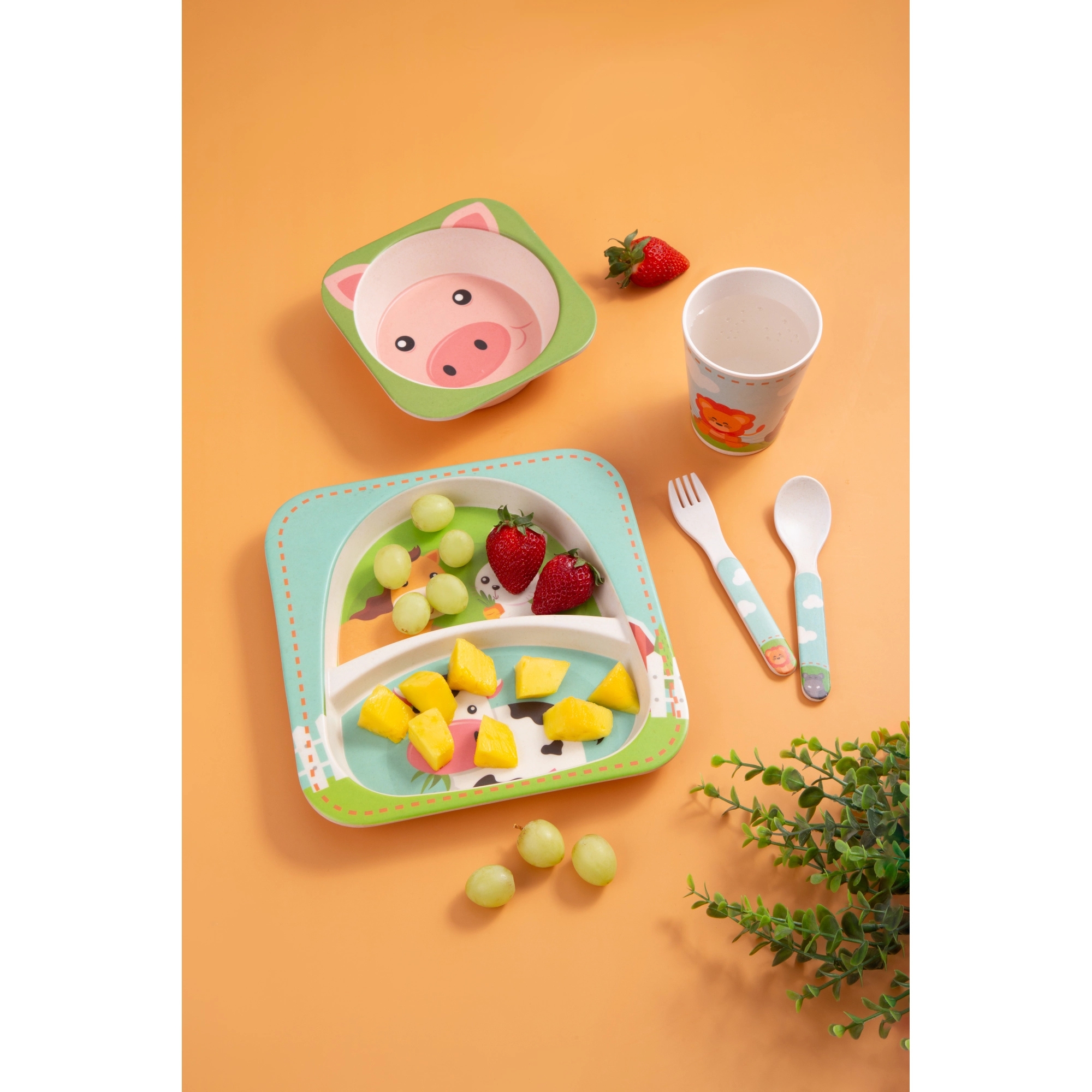 Jogo de Refeição Infantil Eco Friendly c/ 5 Peças Mimo Style - 7226
