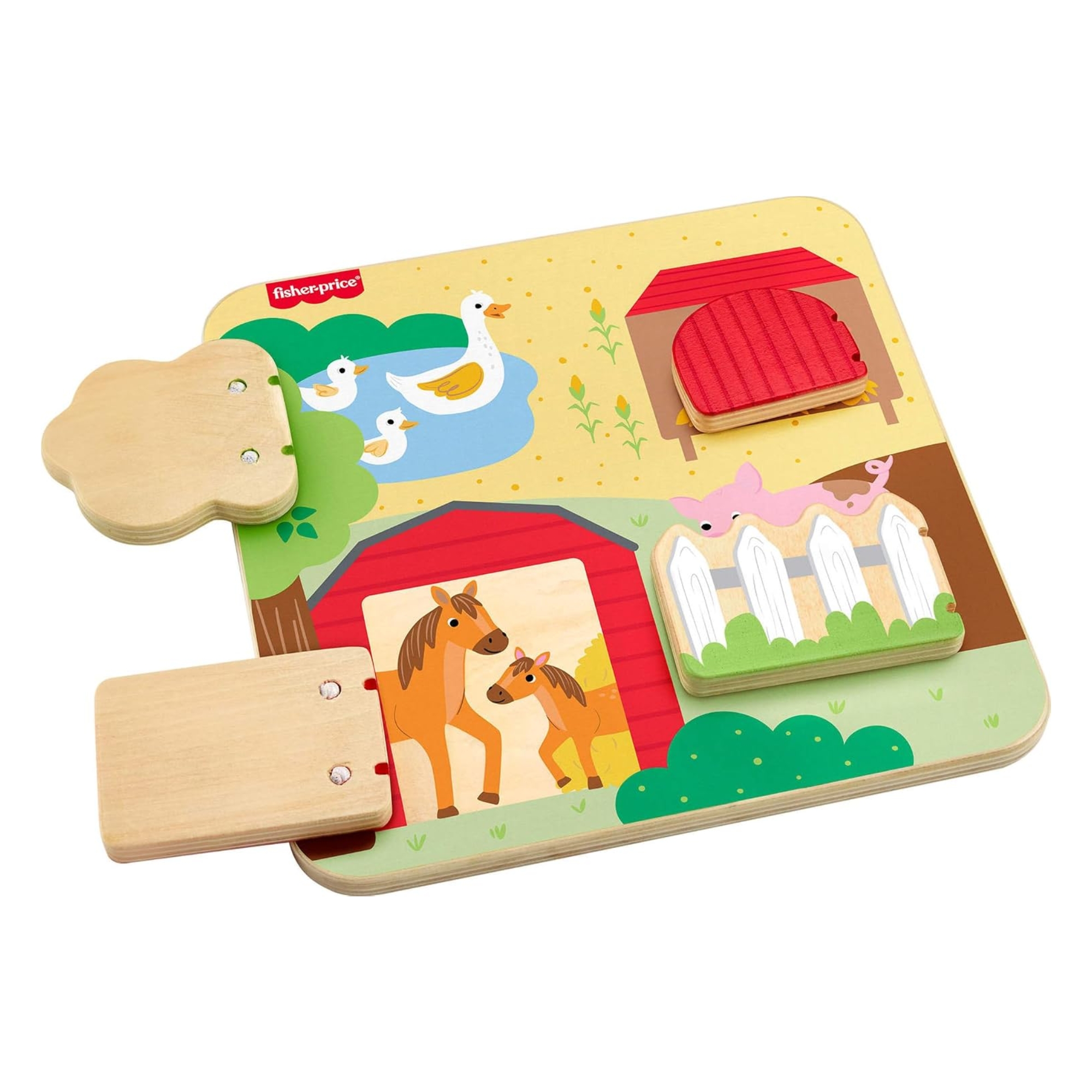 Painel Animaizinhos da Granja Brinquedo de Madeira Fisher-Price JCY33 Mattel - 916728