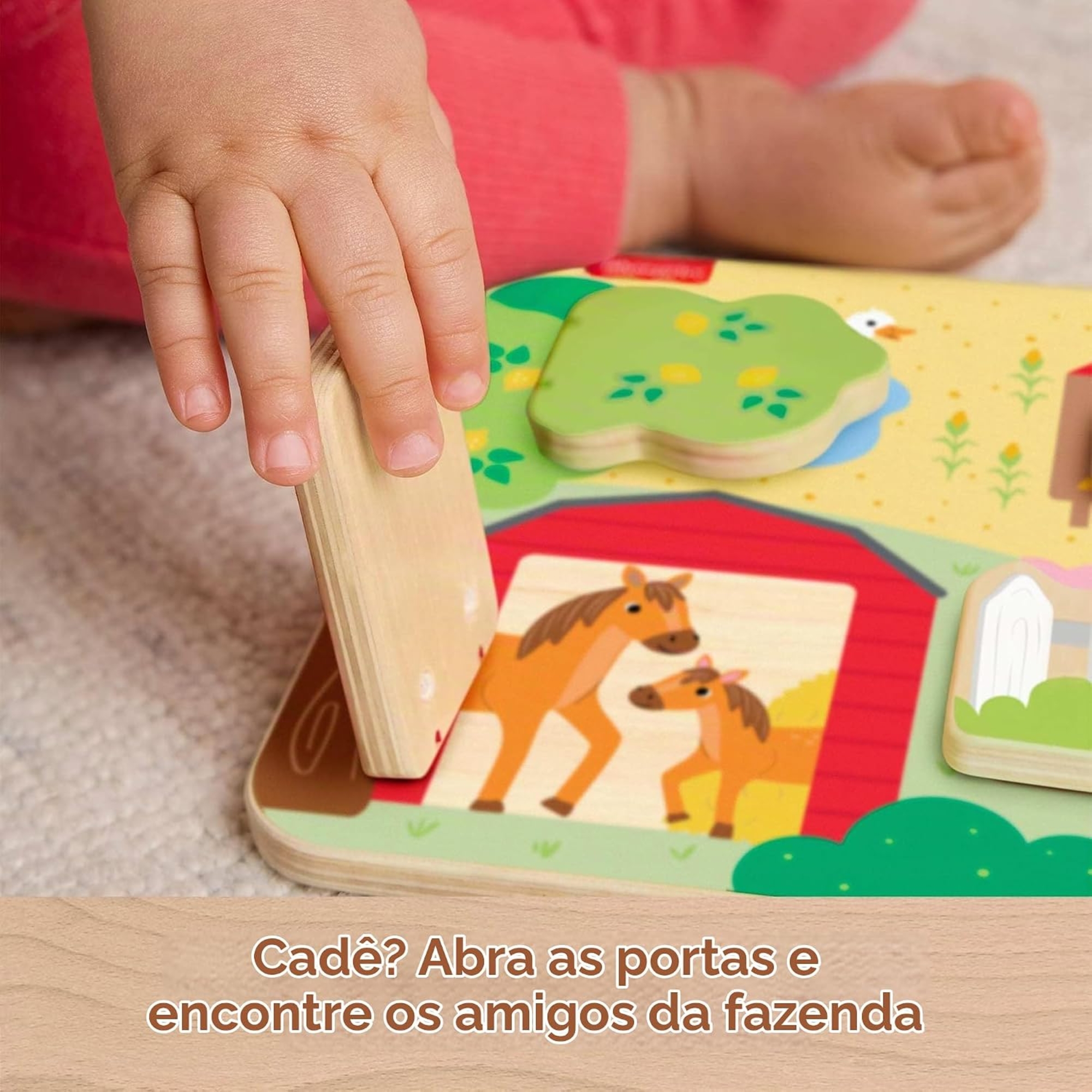 Painel Animaizinhos da Granja Brinquedo de Madeira Fisher-Price JCY33 Mattel - 916728