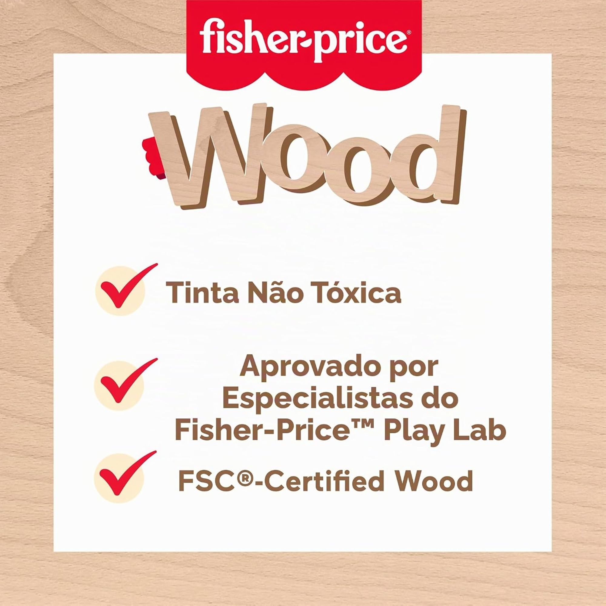 Painel Animaizinhos da Granja Brinquedo de Madeira Fisher-Price JCY33 Mattel - 916728