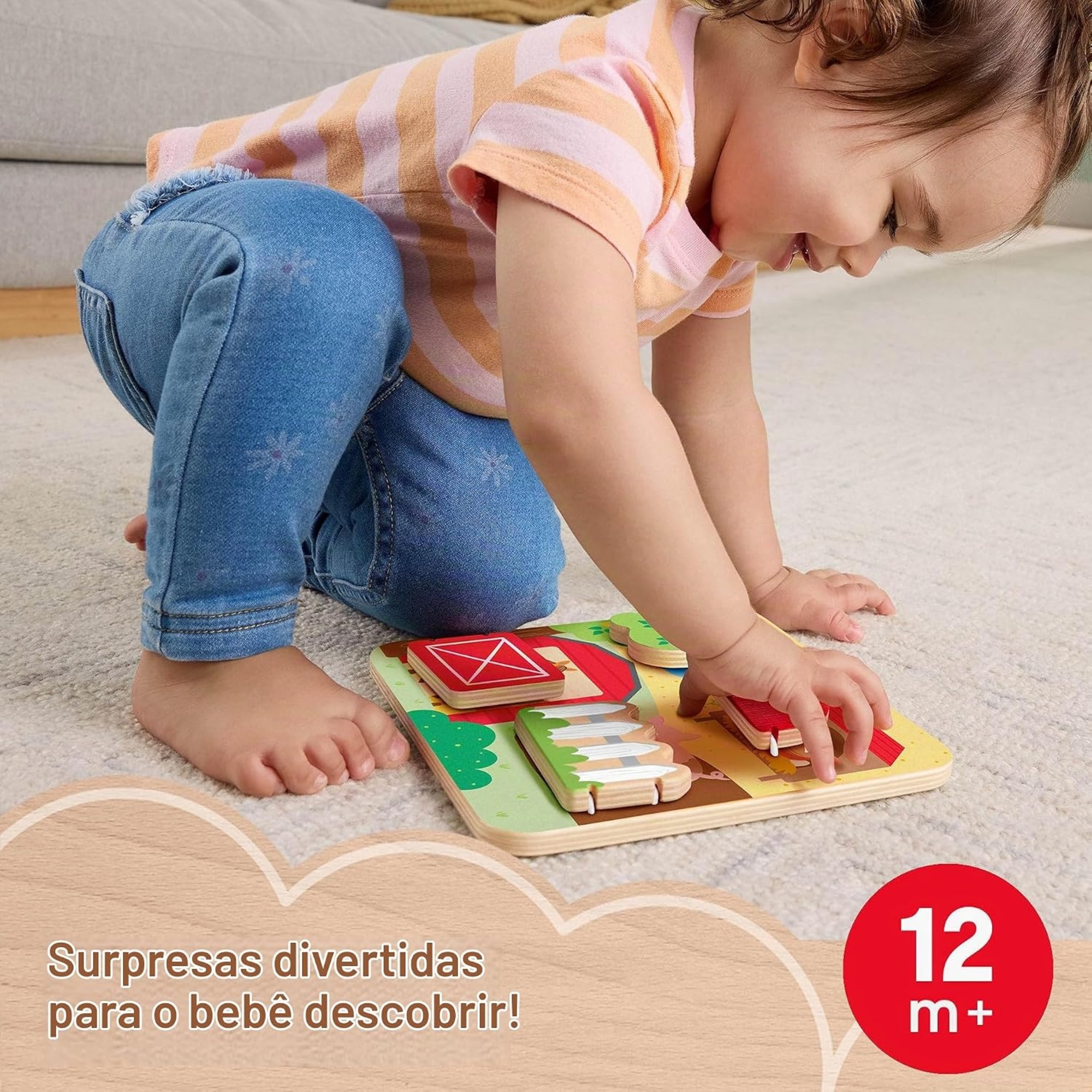 Painel Animaizinhos da Granja Brinquedo de Madeira Fisher-Price JCY33 Mattel - 916728