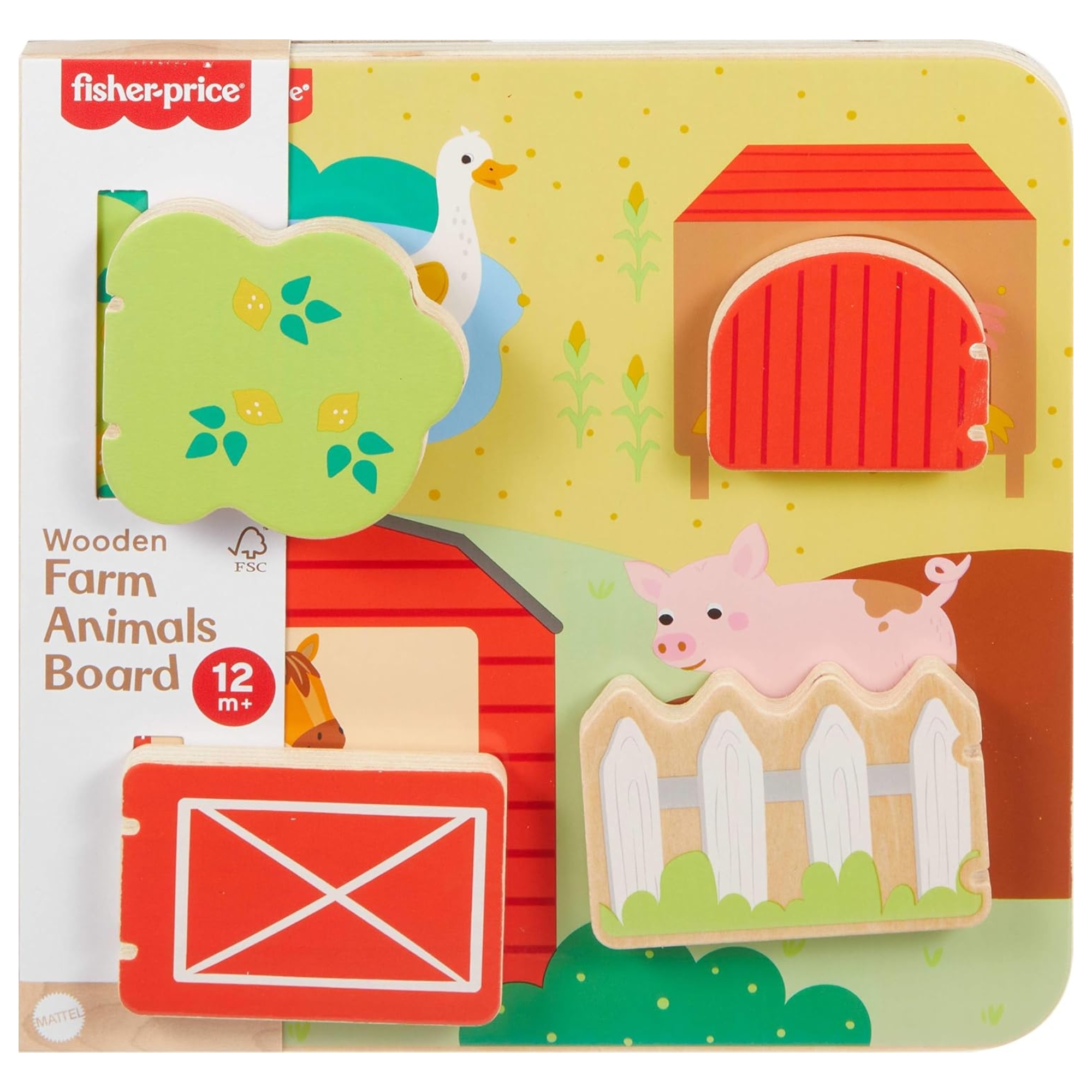 Painel Animaizinhos da Granja Brinquedo de Madeira Fisher-Price JCY33 Mattel - 916728
