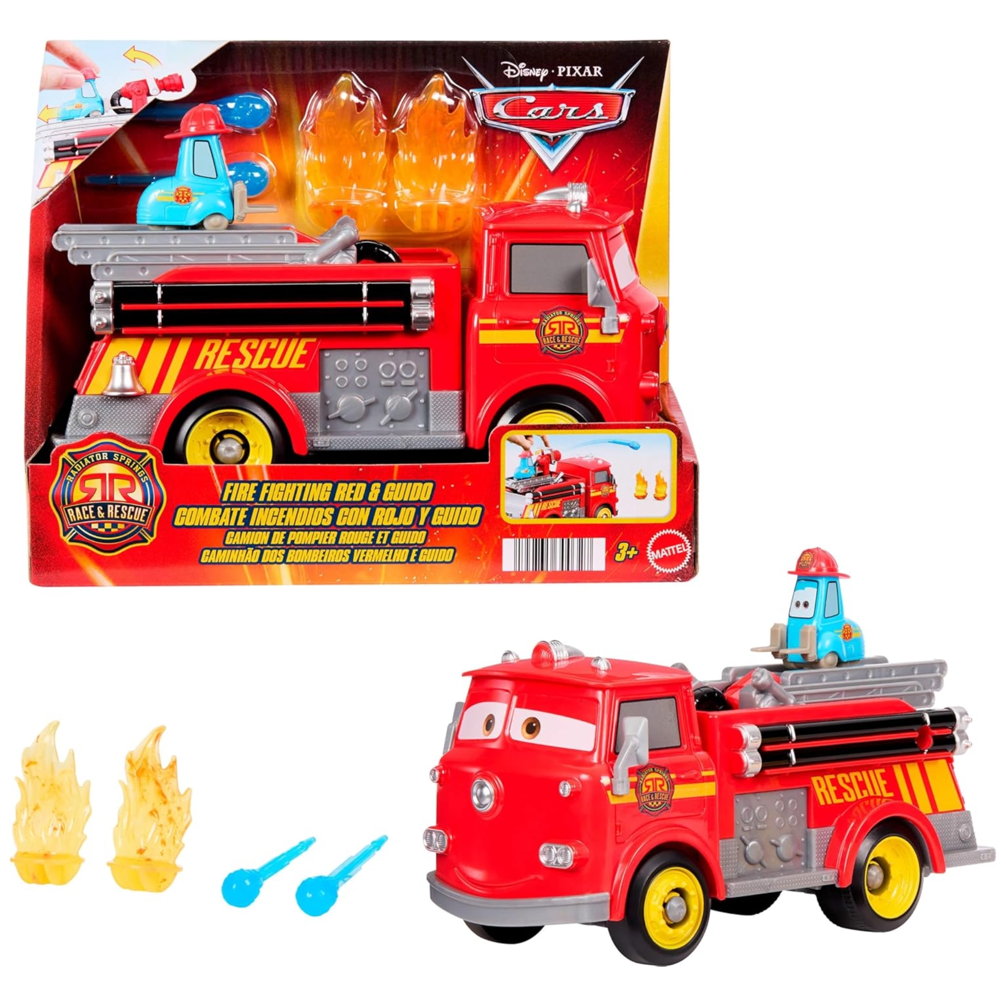 Caminhão Bombeiro - Carros da Pixar - Red e Guido Disney Mattel - 917052
