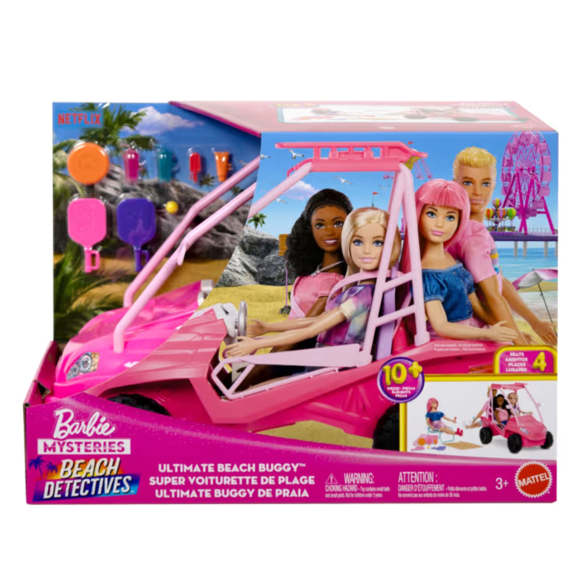 Veículo para Boneca Os Mistérios da Barbie: Detetives da Praia Beach Buggy Mattel - 916792