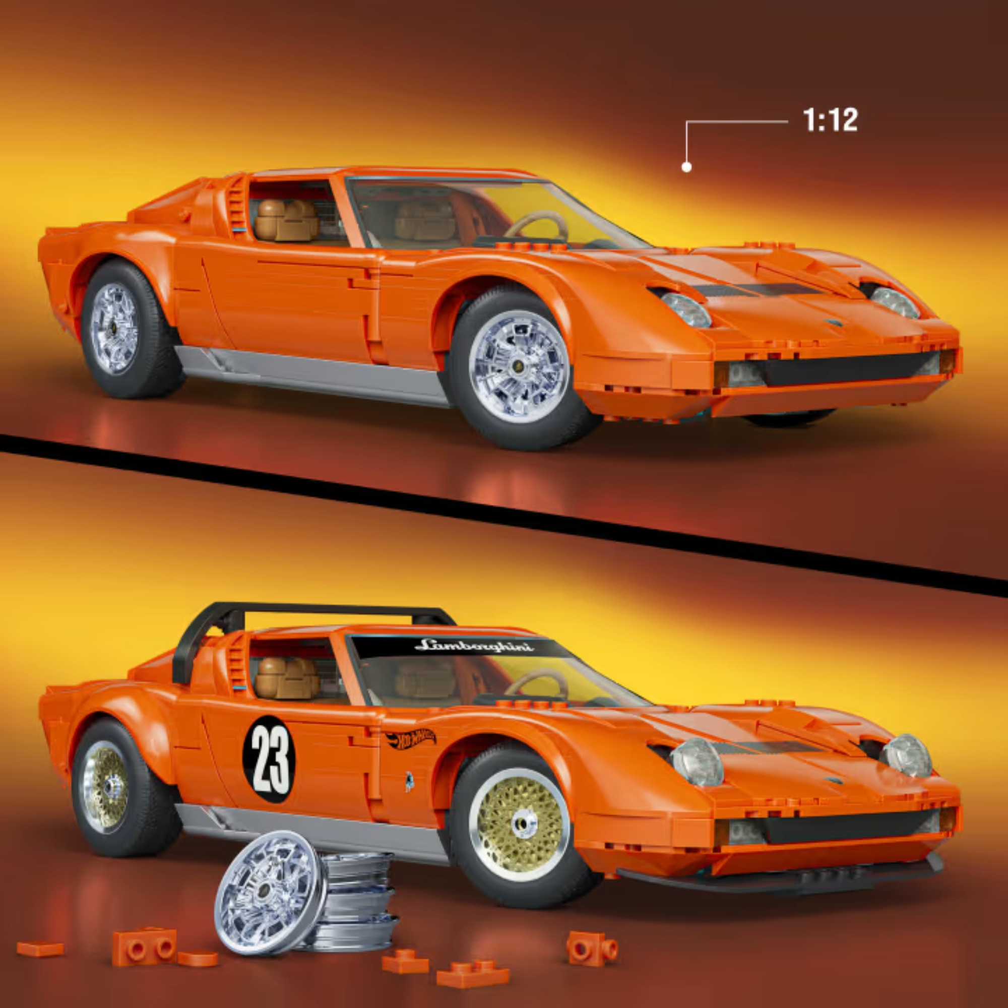 Jogo de Construção Premium Lamborghini Miura P400 SV Hot Wheels Mattel - 927149