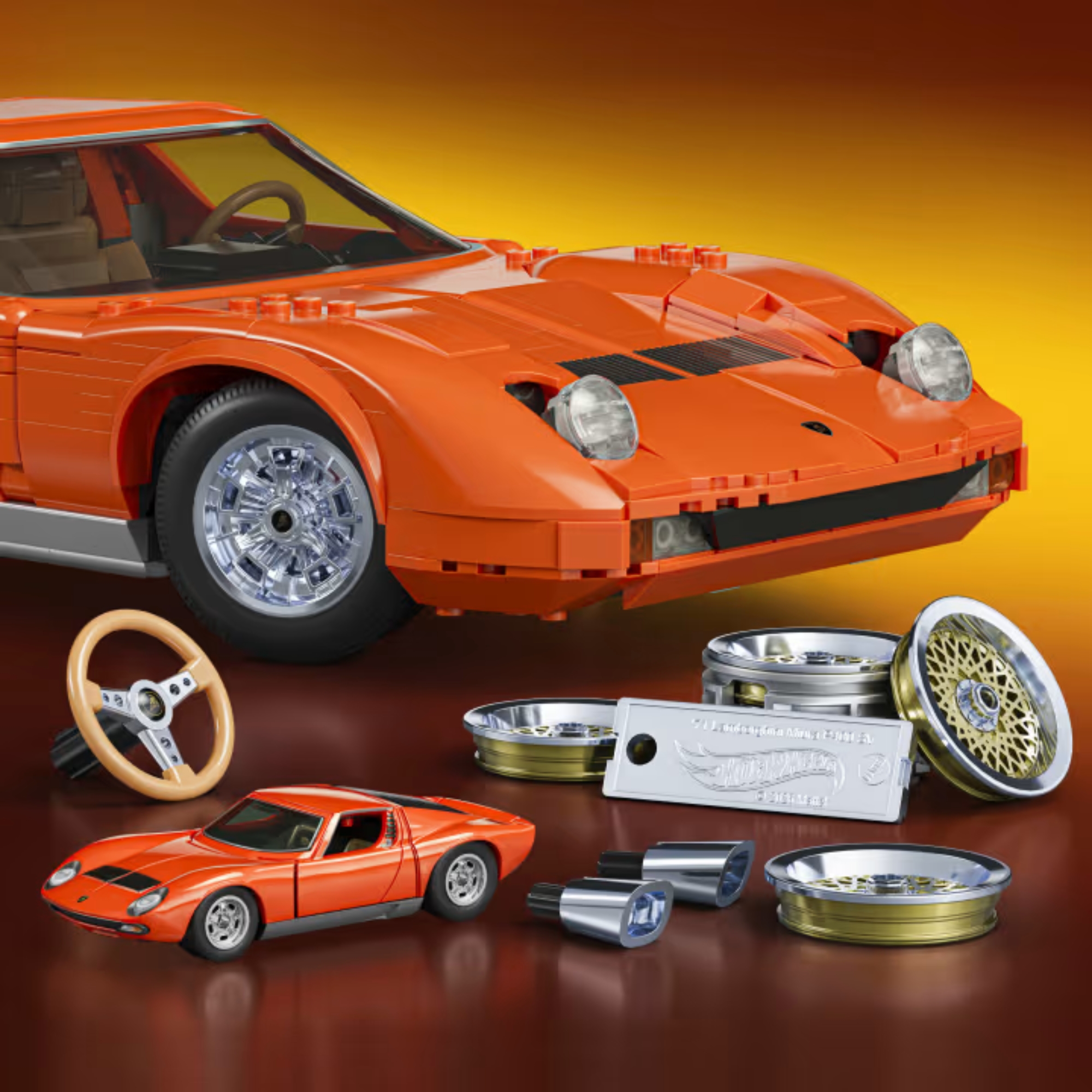 Jogo de Construção Premium Lamborghini Miura P400 SV Hot Wheels Mattel - 927149