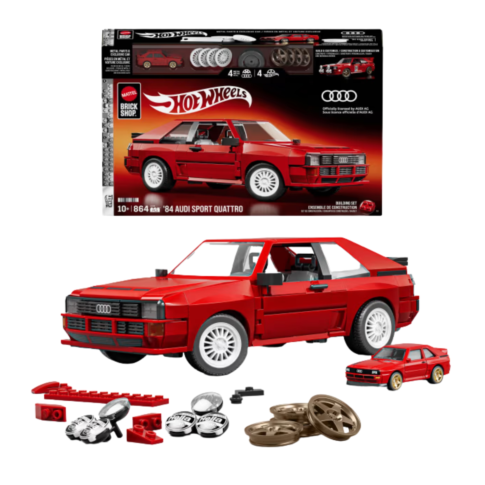 Mattel Brick Shop Hot Wheels Jogo de Construção Elite '84 Audi Sport Quattro Mattel - 927148