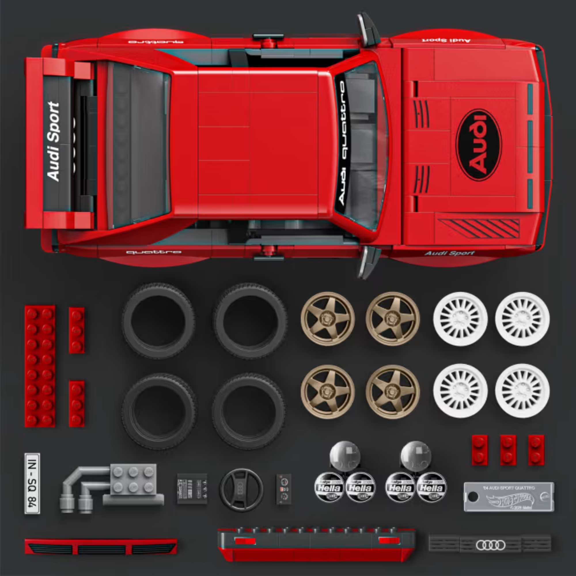 Mattel Brick Shop Hot Wheels Jogo de Construção Elite '84 Audi Sport Quattro Mattel - 927148