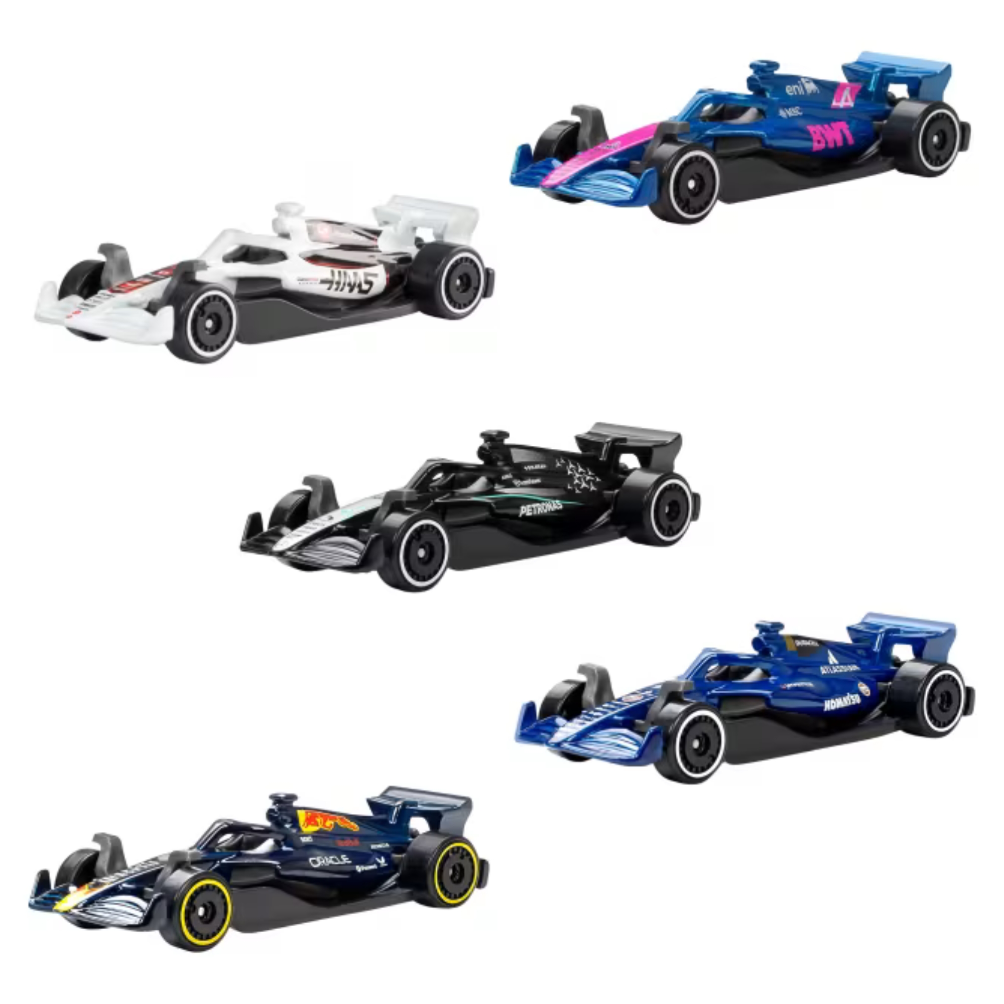 Kit 5 Carrinhos Hot Wheels Fórmula 1 Diecast Mattel - 926859