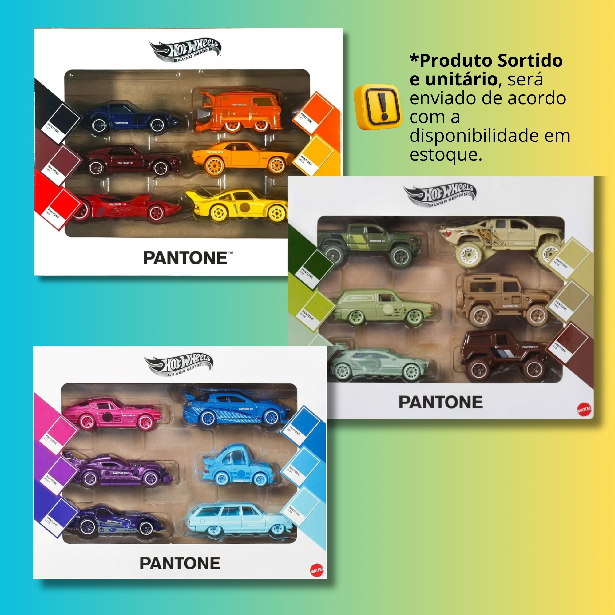 Kit de Carrinhos Hot Wheels Collector Pantone Sortido e Unitário Mattel - 927097