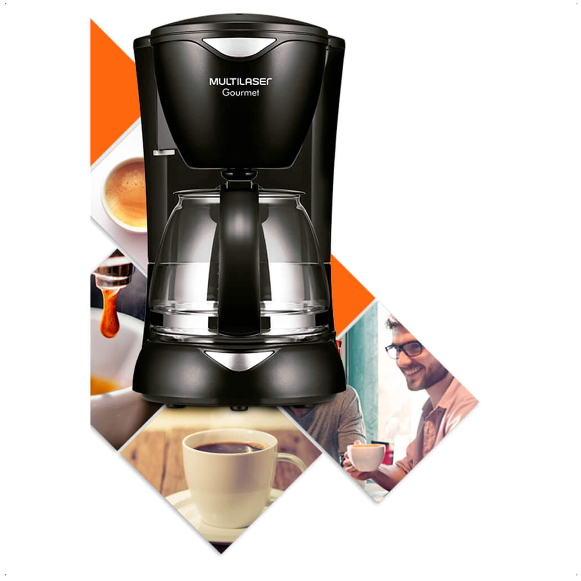 Cafeteira Elétrica Gourmet 127V 200W 15 Xícaras Preta Multilaser - BE01