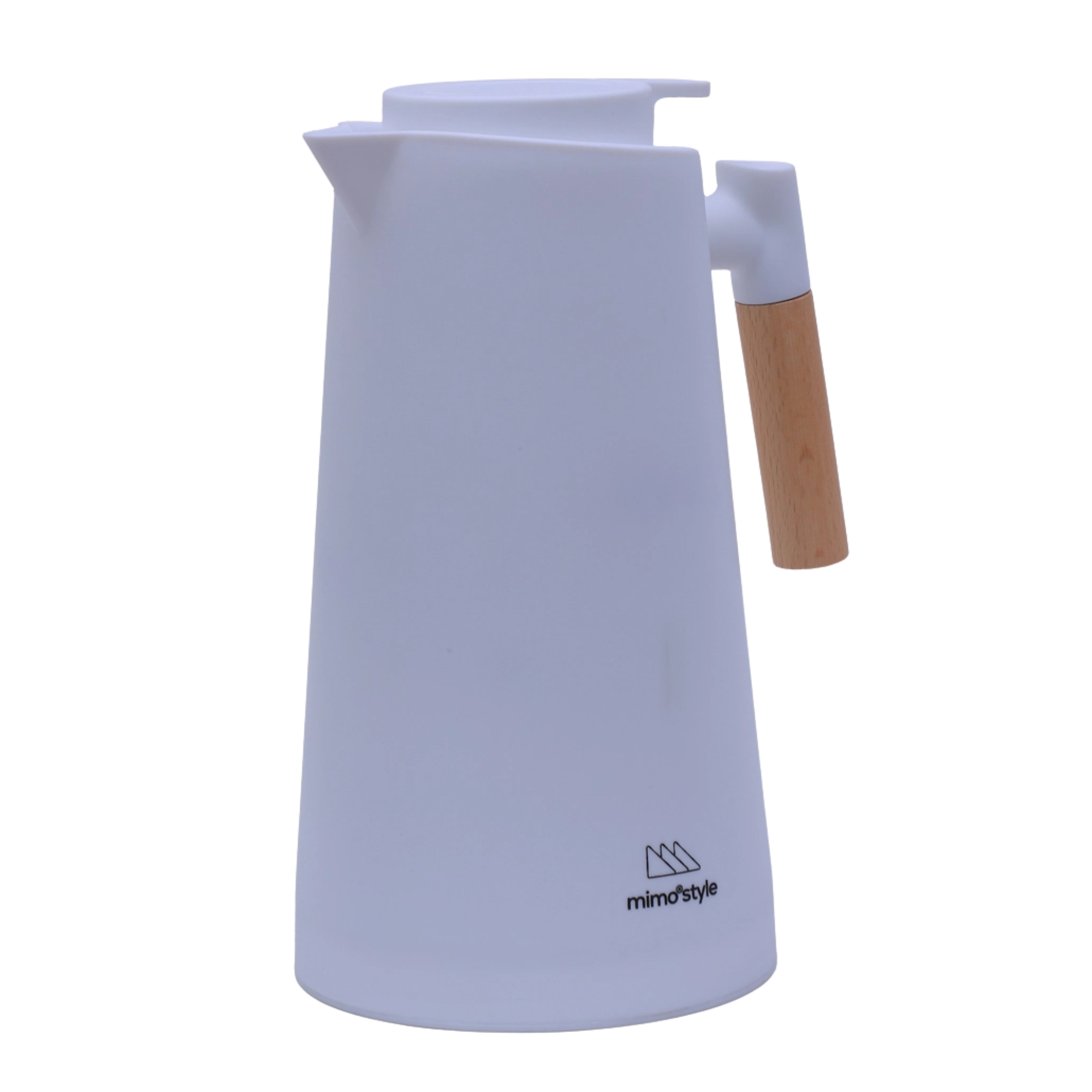 Garrafa Térmica 1L Branca com Cabo de Madeira Mimo Style - 10052