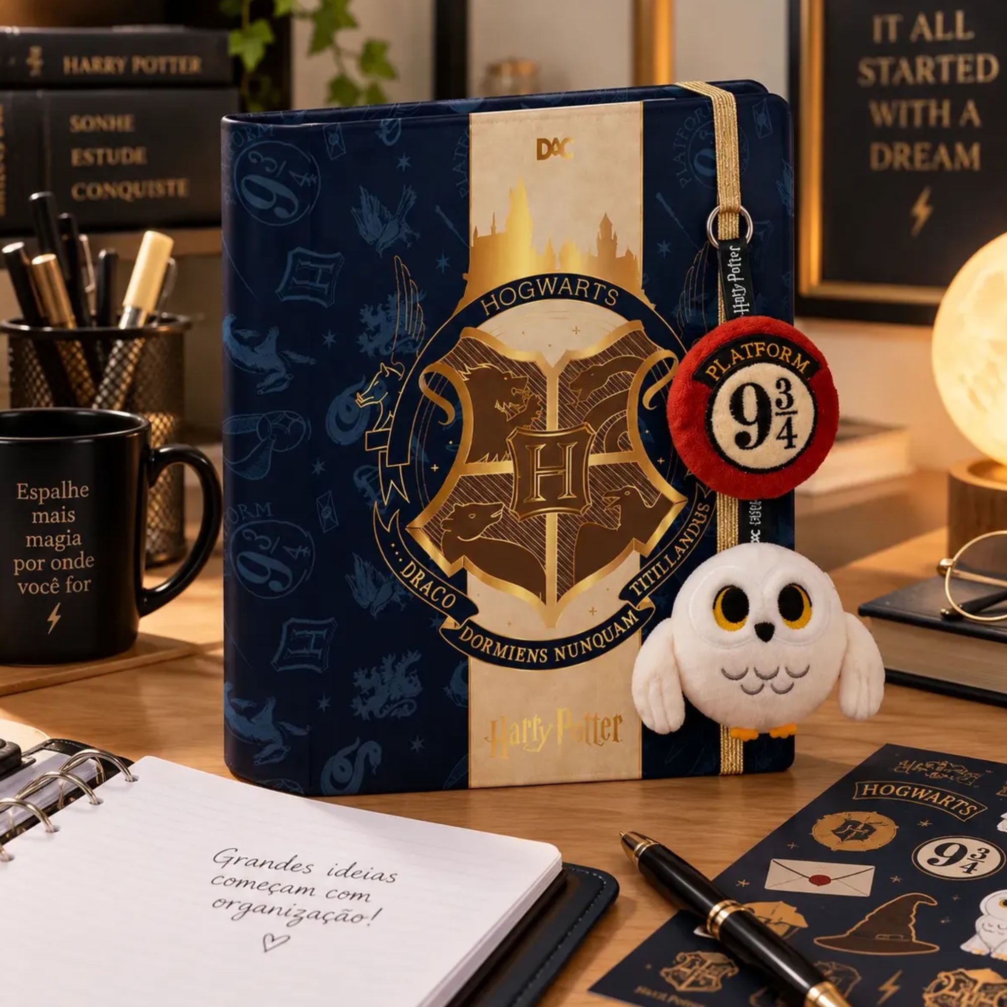 Caderno Argolado Universitário Harry Potter Hogwarts DAC - 5813