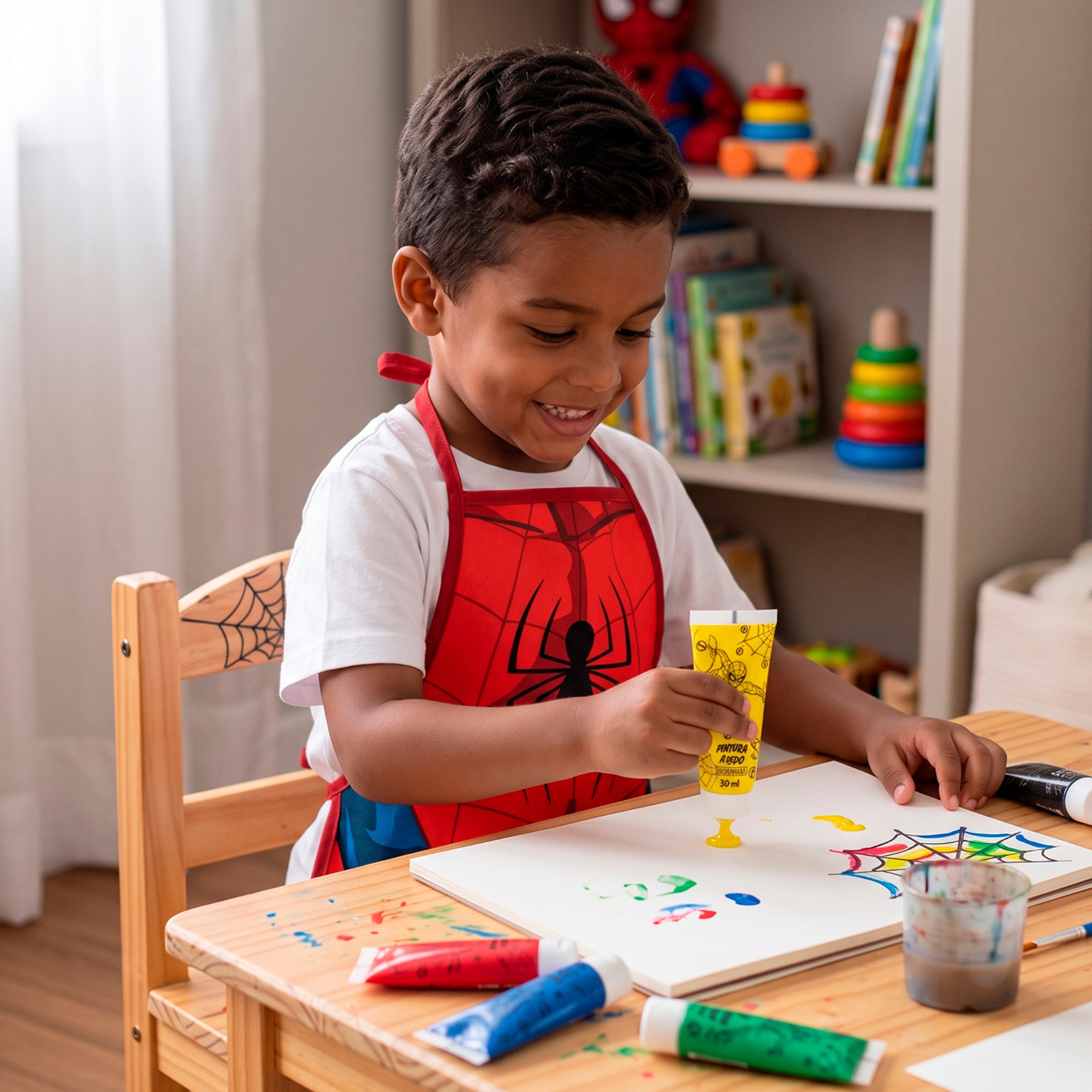 Avental Infantil Homem-Aranha em PEVA DAC - 5738