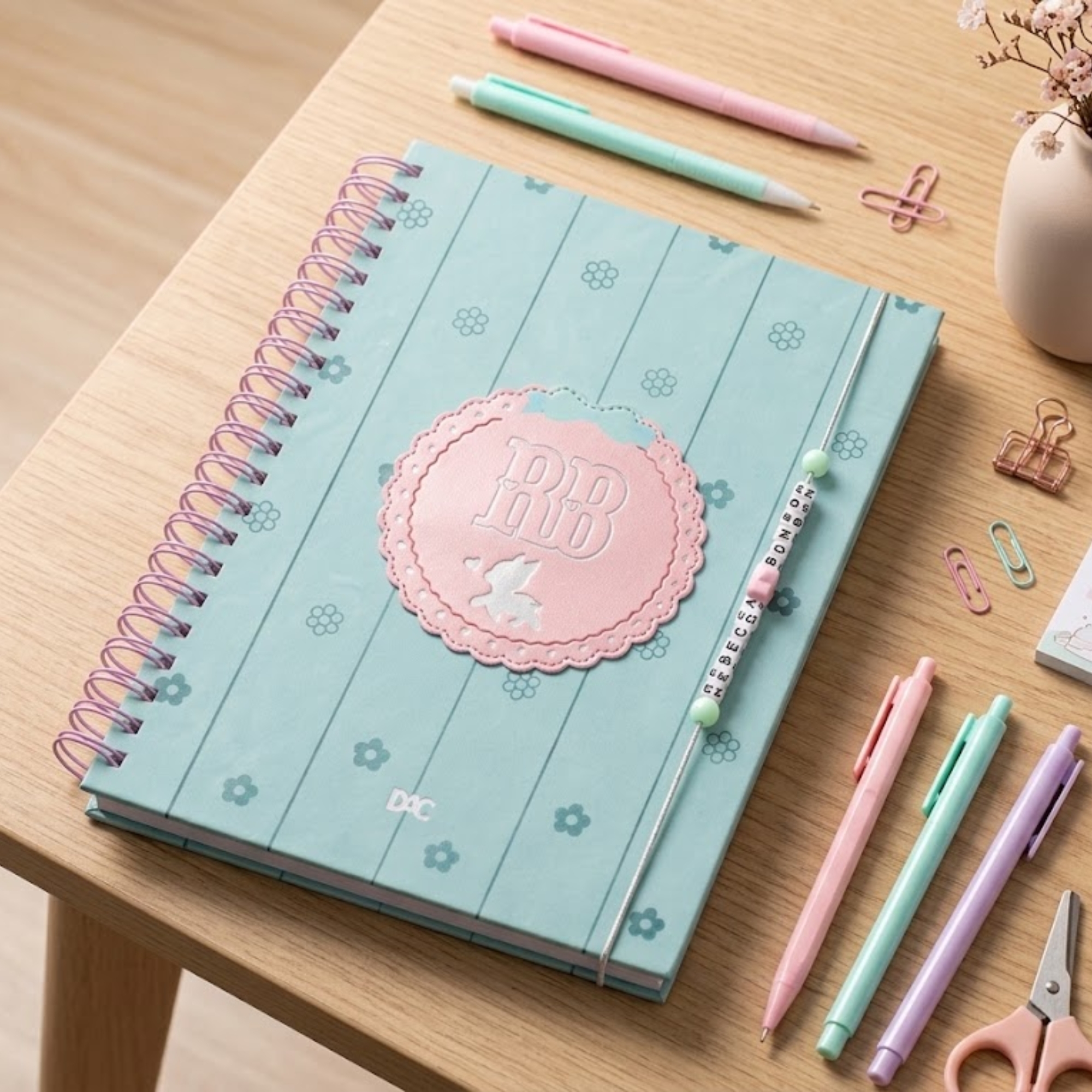 Caderno Universitário Smart RB 80 Folhas Capa PU cor Verde Água DAC - 5939