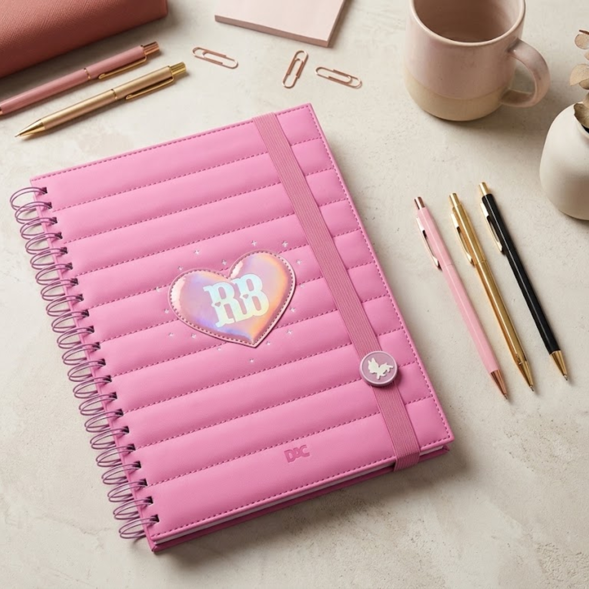 Caderno Universitário Smart RB 80 Folhas Capa em PU na cor Rosa DAC - 5937