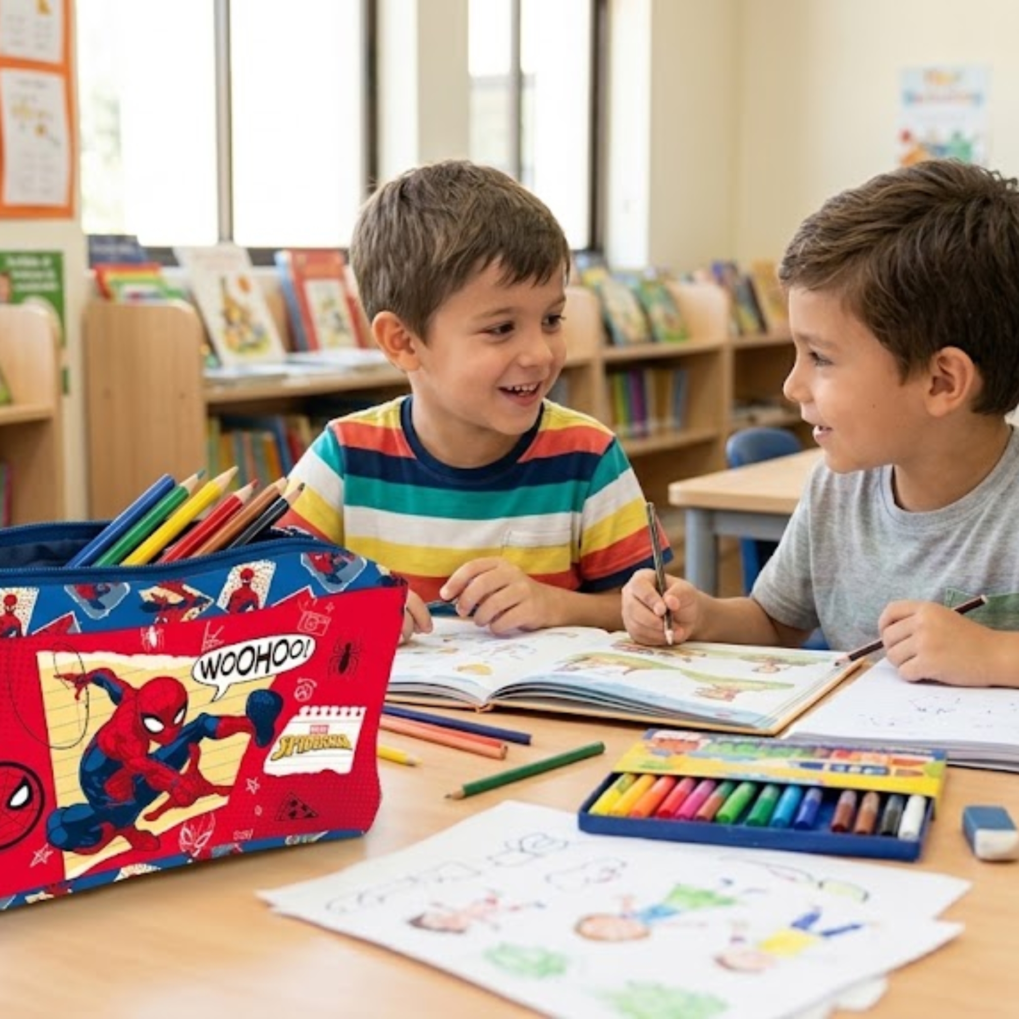 Estojo Escolar Homem-Aranha Marvel em Tecido com Zíper DAC - 5740