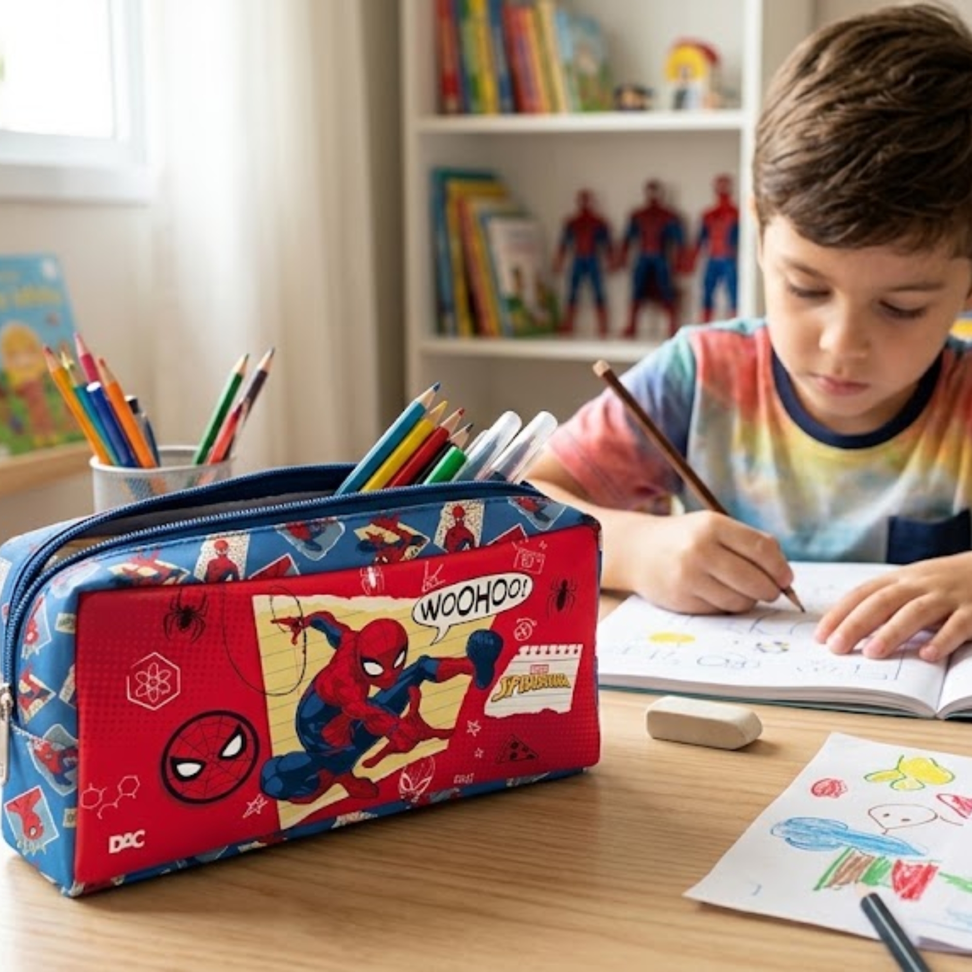 Estojo Escolar Homem-Aranha Marvel em Tecido com Zíper DAC - 5740