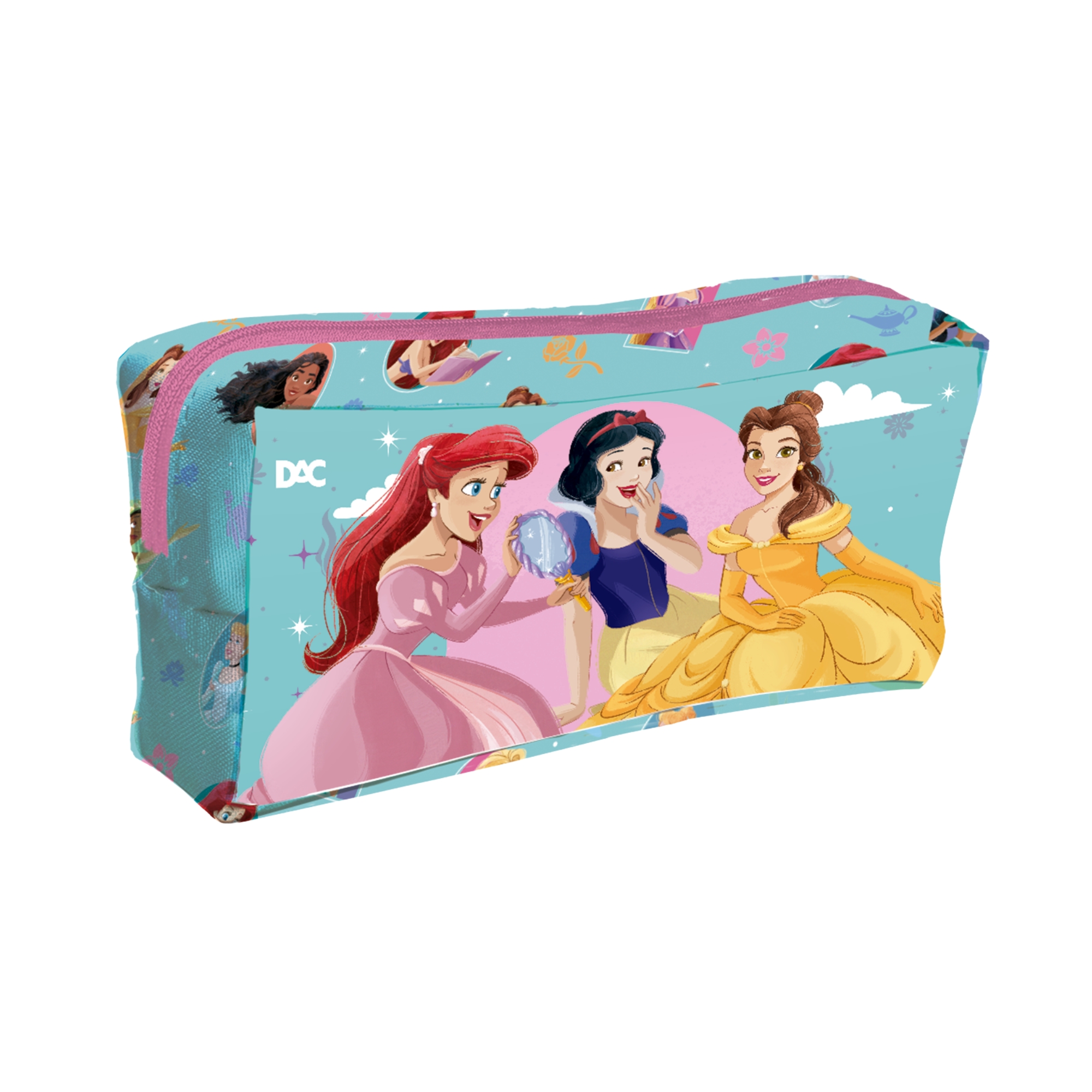 Estojo Escolar Princesas Disney em Tecido com Zíper DAC - 5769
