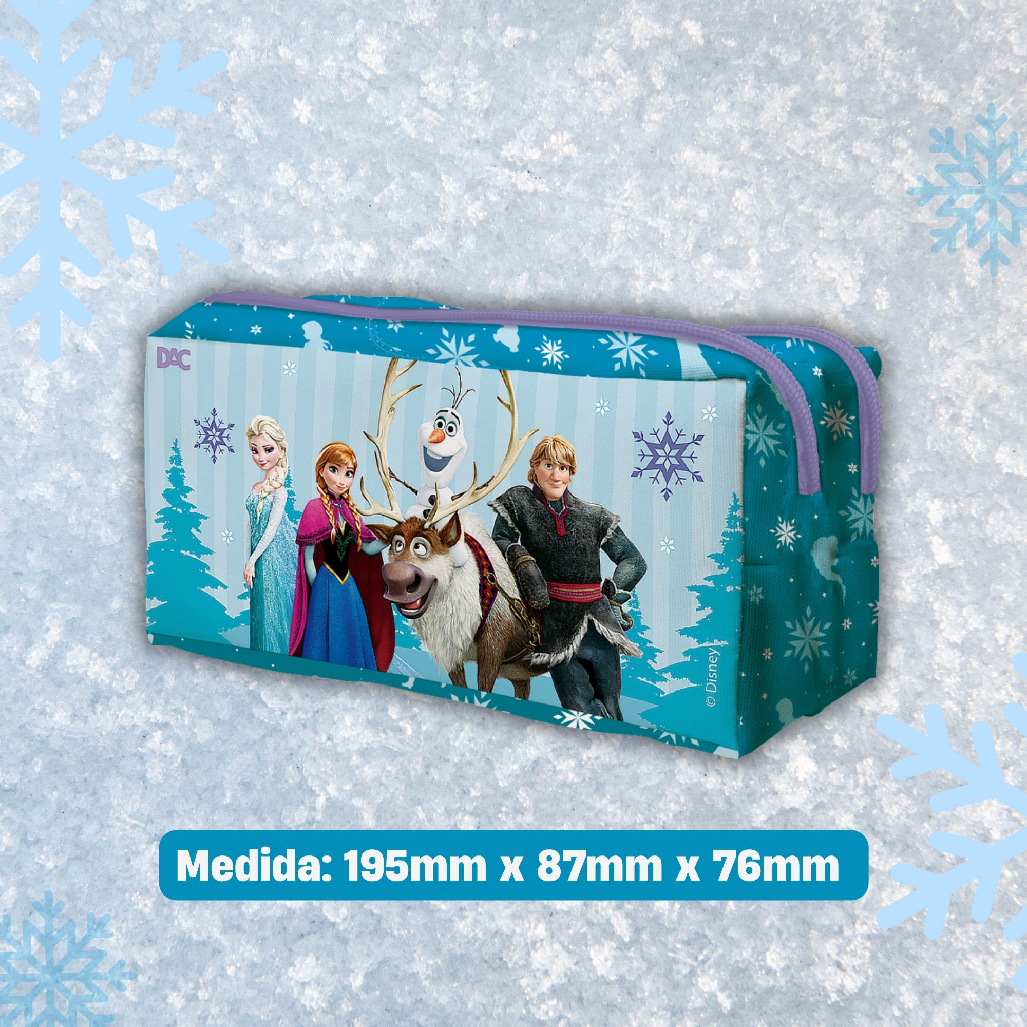 Estojo Duplo Frozen 2 Compartimentos com Zíper - DAC 5729