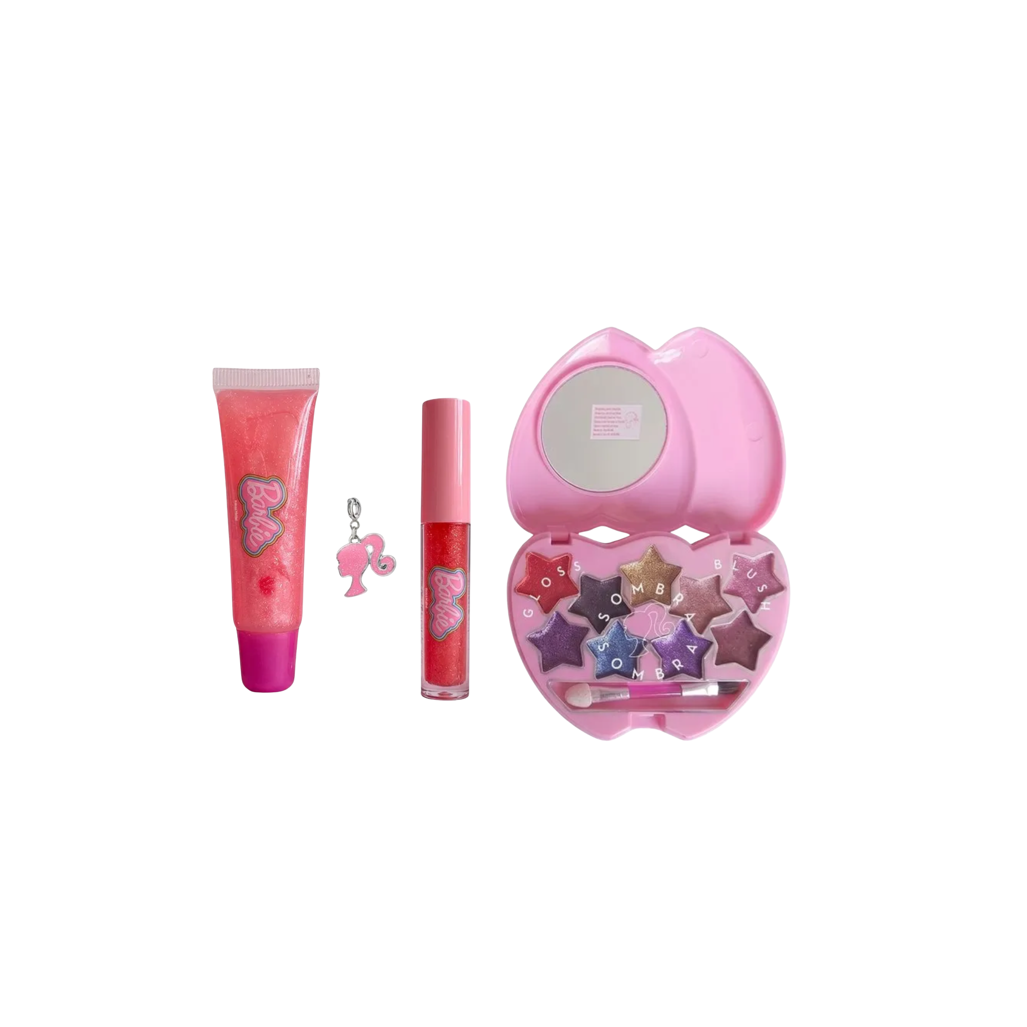 Kit Maquiagem Barbie Multikids - Paleta + Glosses