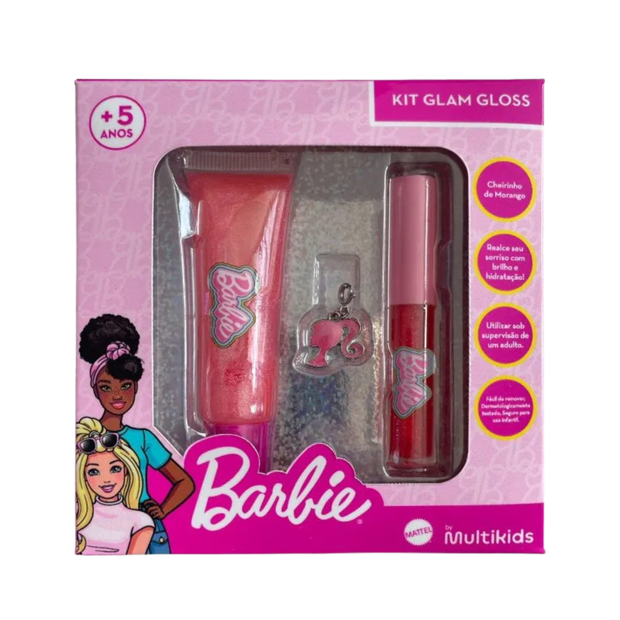 Kit Maquiagem Barbie Multikids - Paleta + Glosses