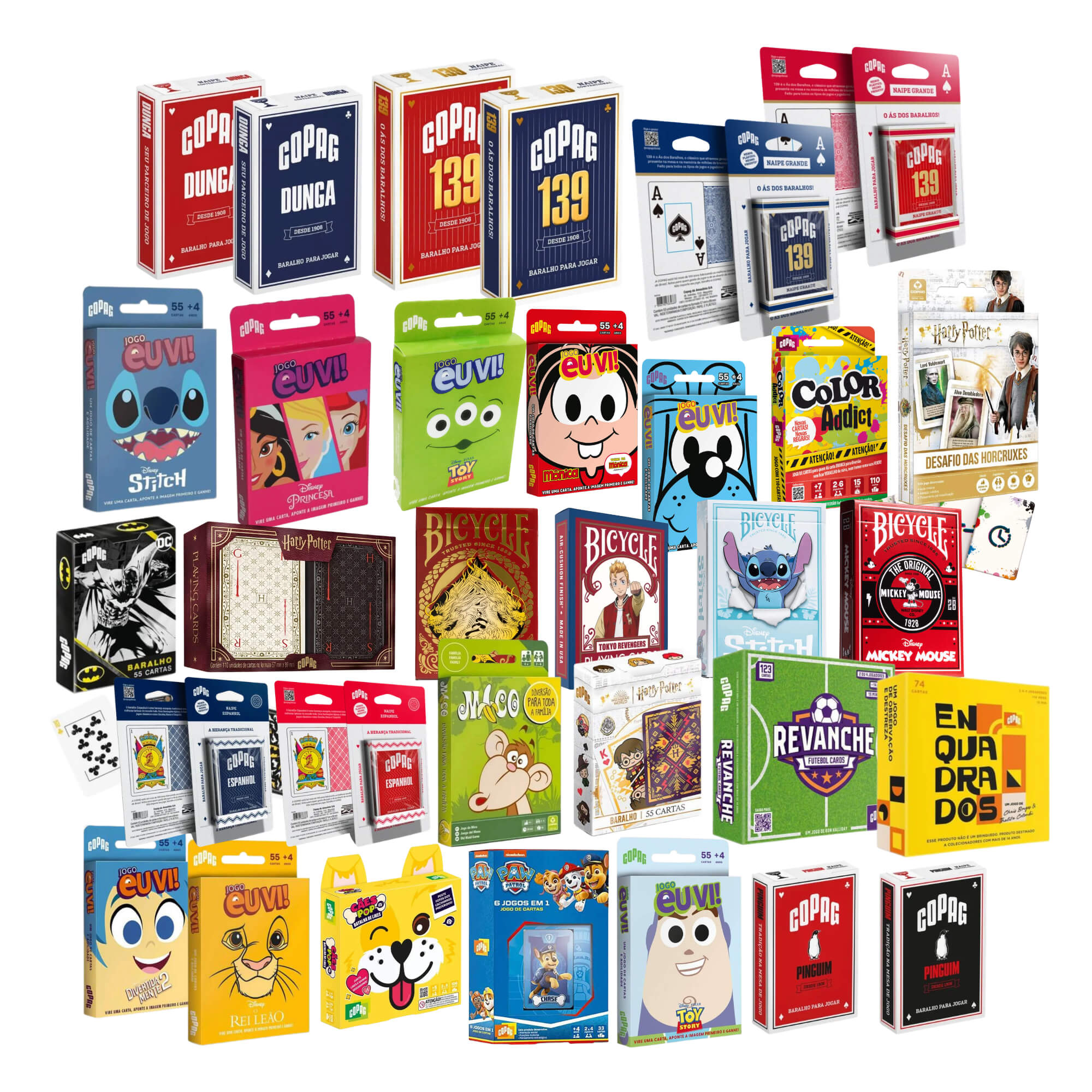 Kit Especial 1 Copag BR Mania - Mix Completo de 26 Produtos entre Baralhos e Jogos