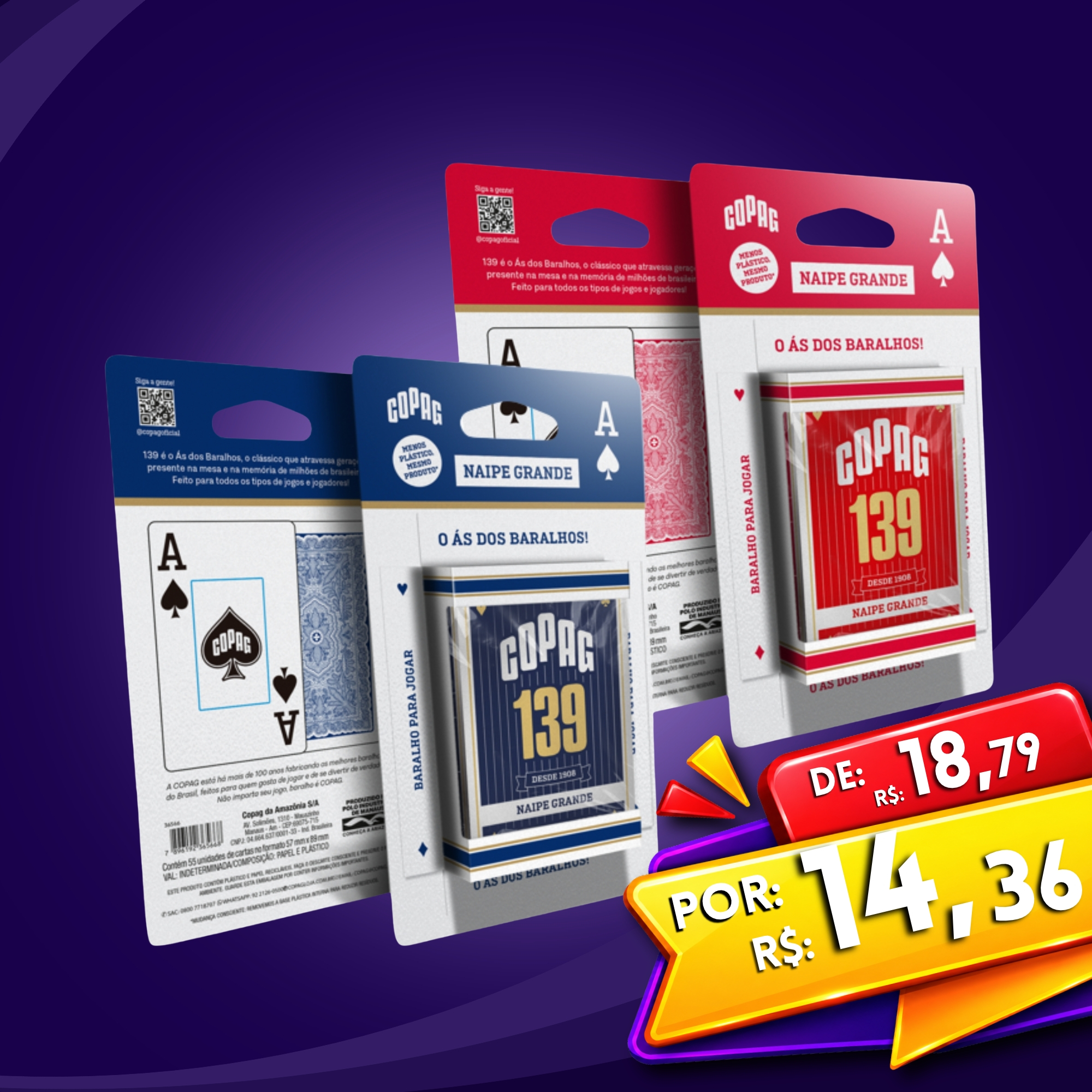 Kit 2 Especial Copag BR Mania - Mix Completo de 26 Produtos entre Baralhos e Jogos