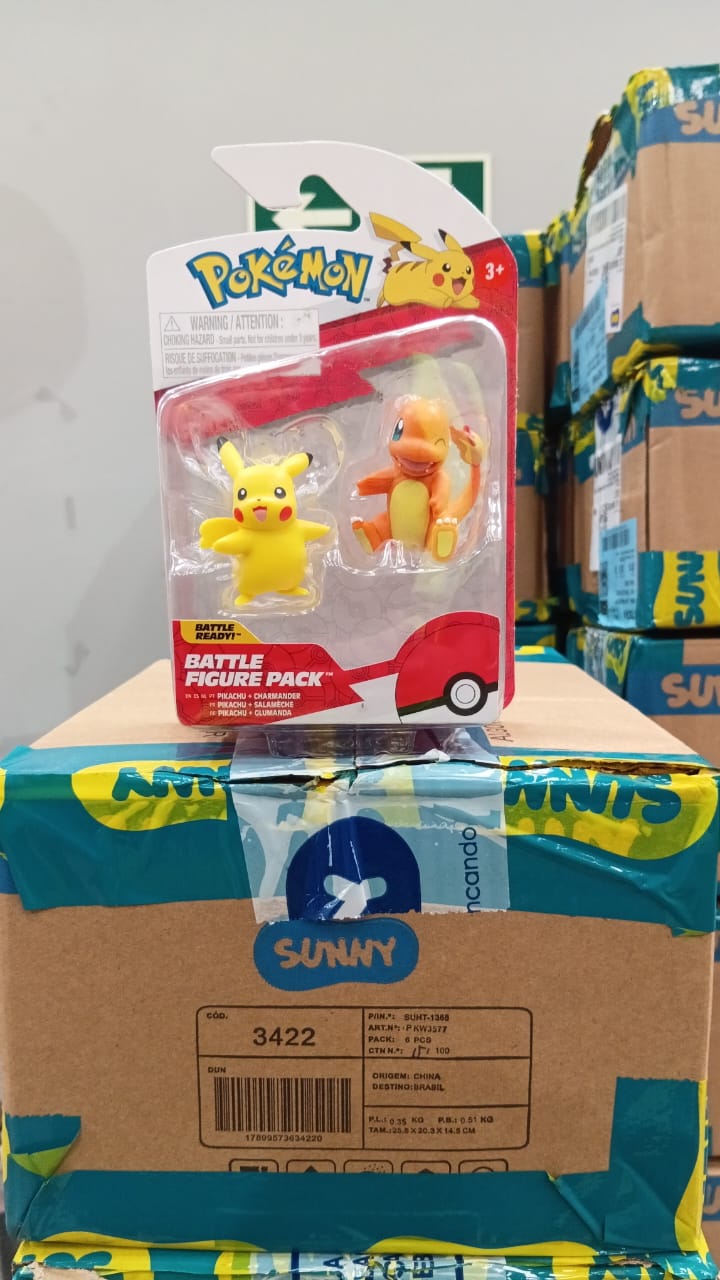 FIGURAS DE BATALHAS PIKACHU E CHARMANDER Sunny - 003422
