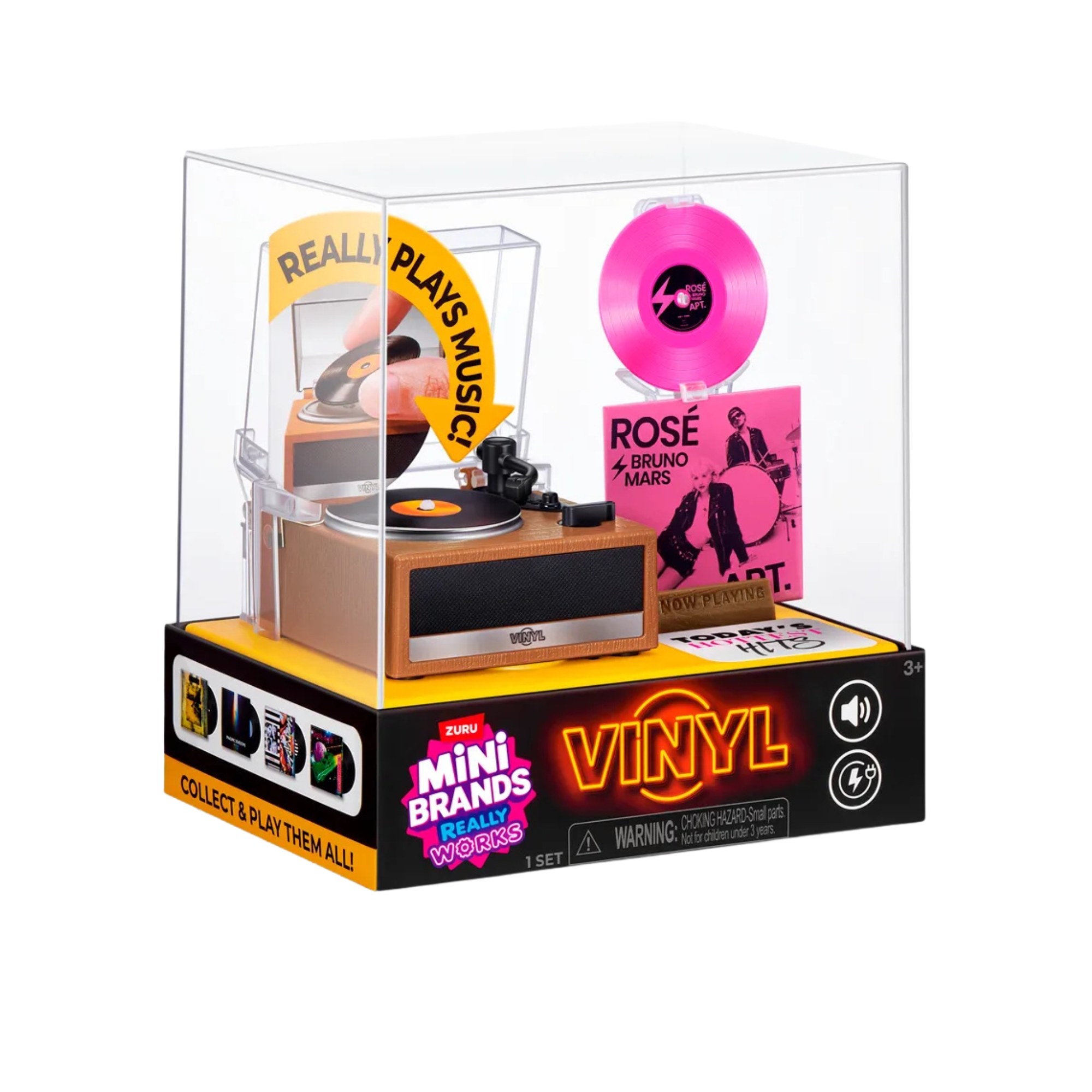 Playset Toca-Discos Mini Brands Relly Works Vinyl + 1 Mini Brands Colecionáveis Candide