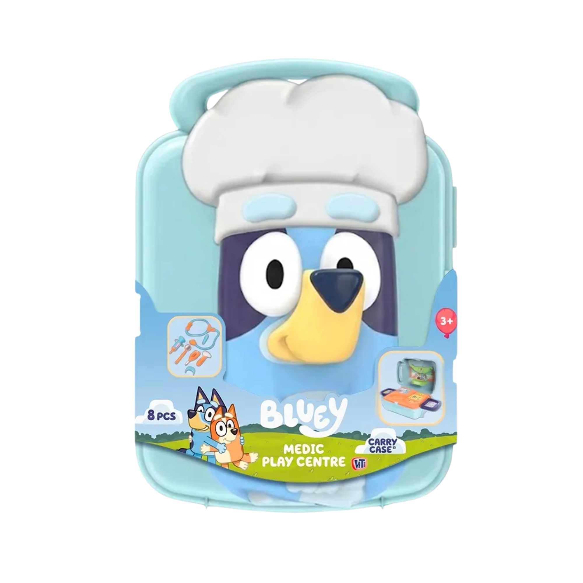 Kit Maleta Cozinha Chef Bluey c/ Acessório + Brinquedo Caixa Registradora Bluey